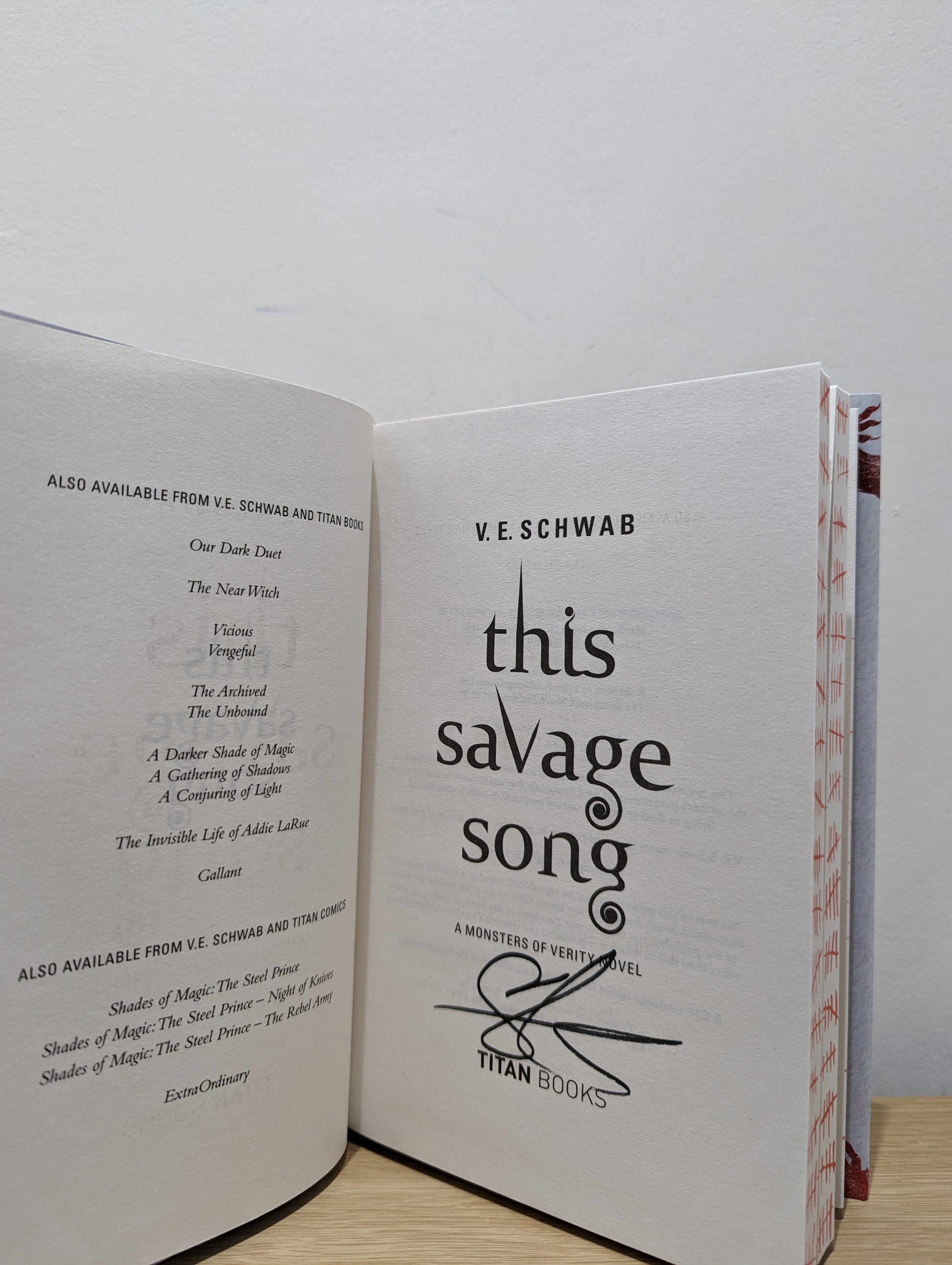 This Savage Song (Signed Collector's Edition with sprayed edges)