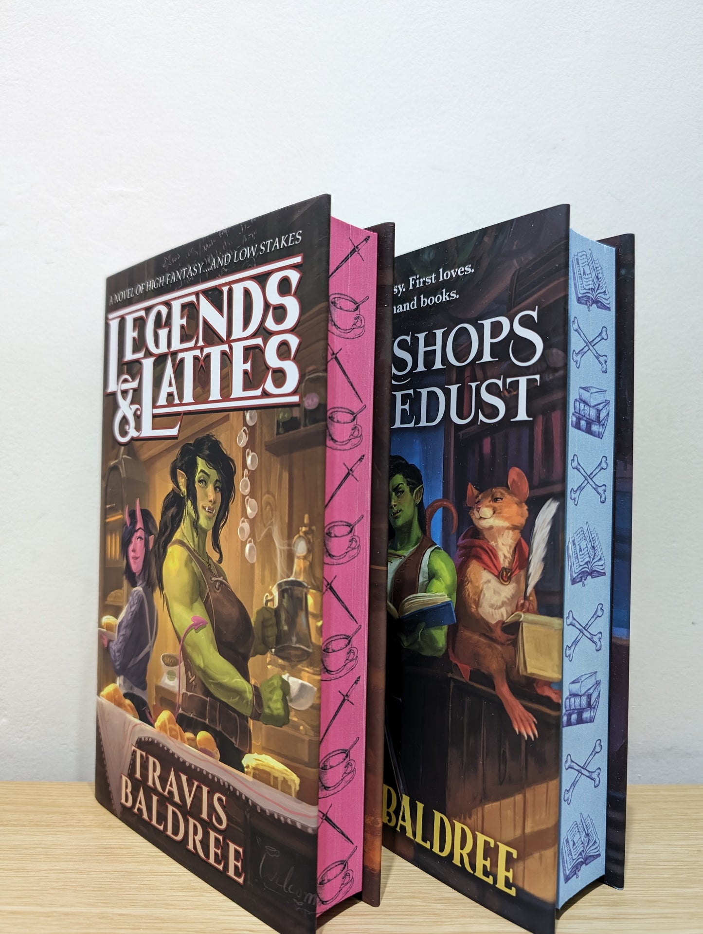 Legends & Lattes; Bookshops & Bonedust (Signed First Edition Set with sprayed edges)