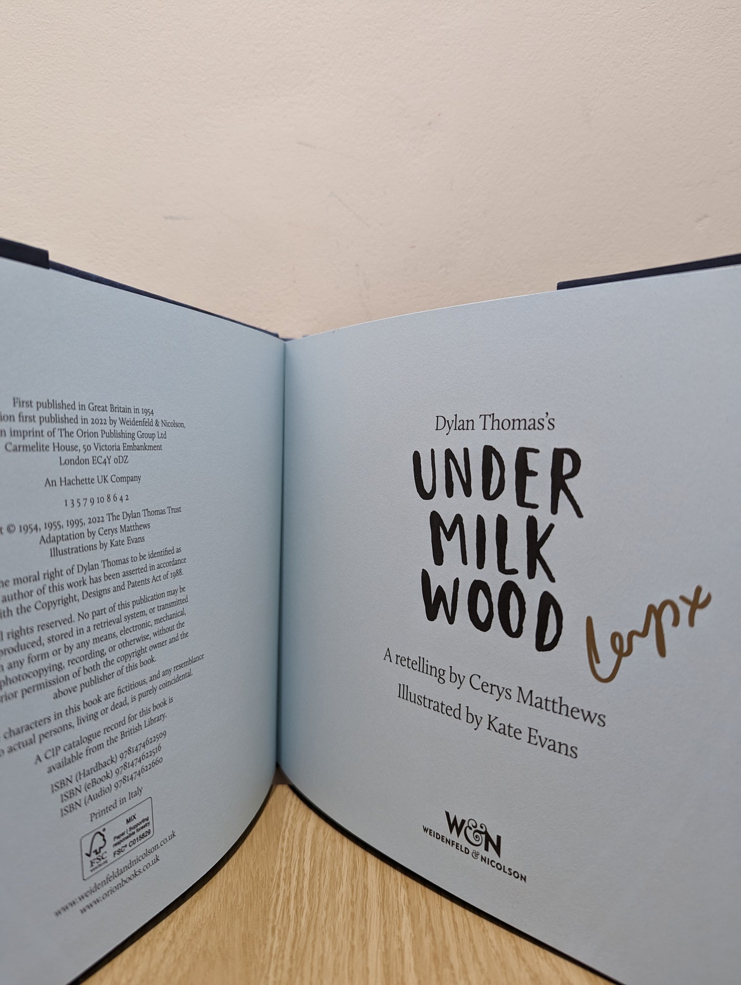 Cerys Matthews' Under Milk Wood: An Illustrated Retelling (Signed First Edition)