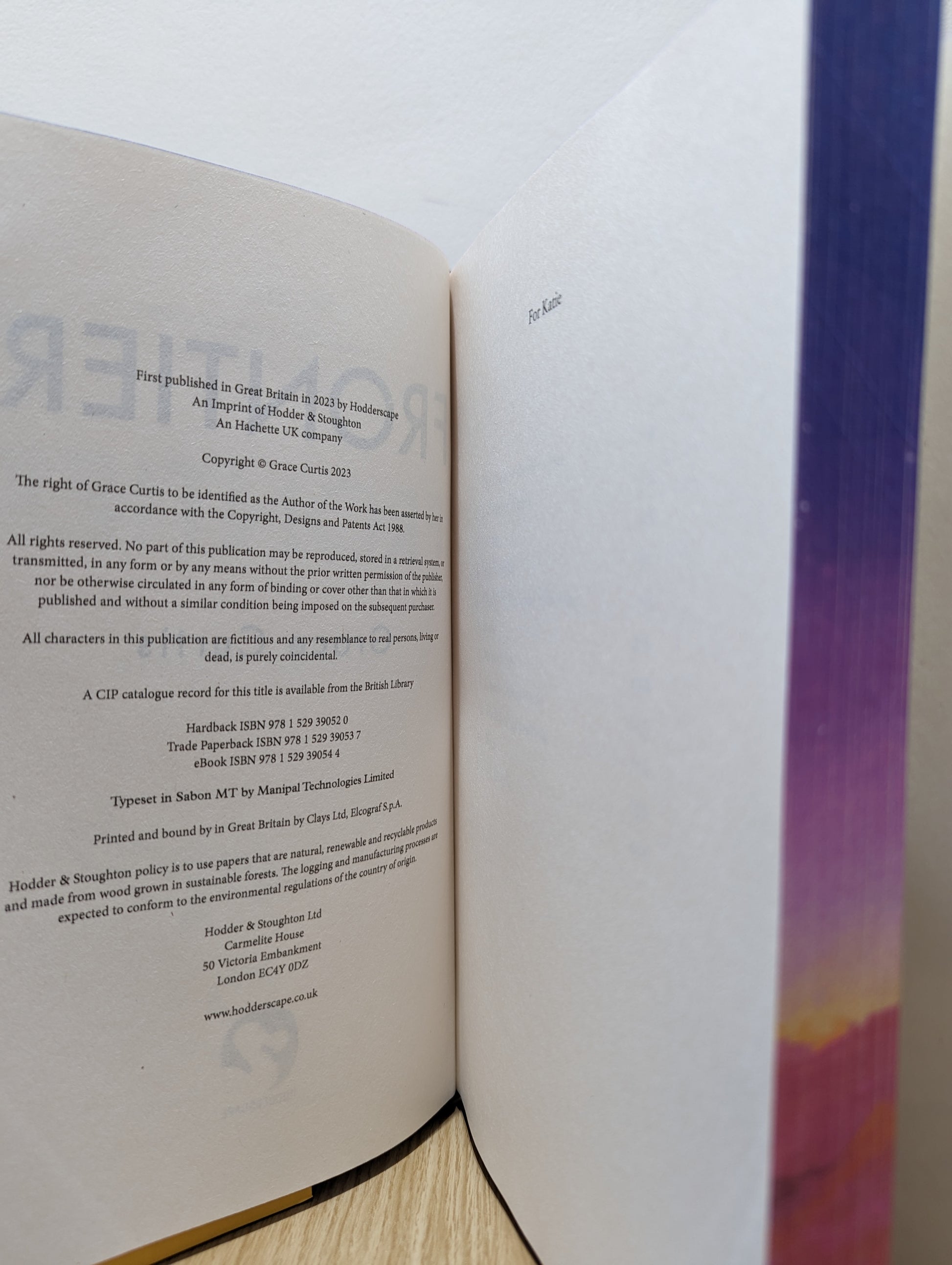 Frontier (Signed First Edition with sprayed edges)