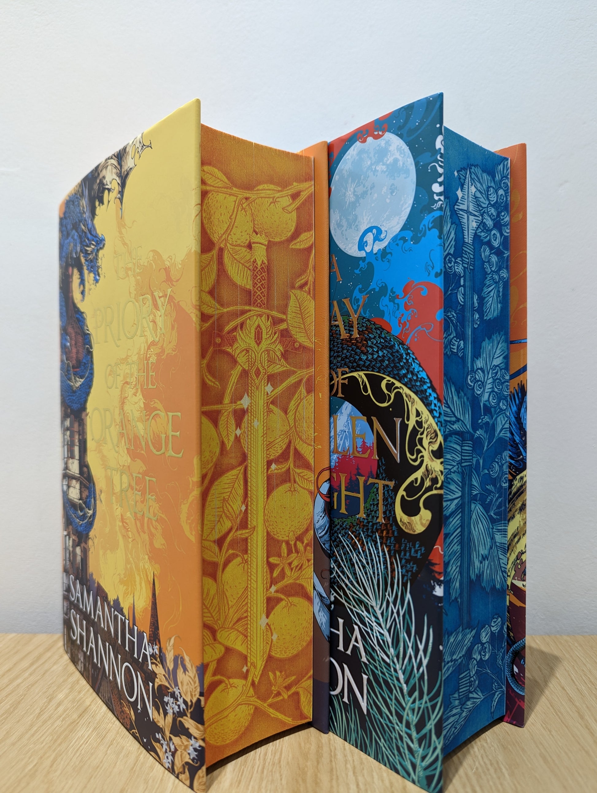 The Roots of Chaos: The Priory of the Orange Tree; A Day of Fallen Night (Signed Set with sprayed edges)