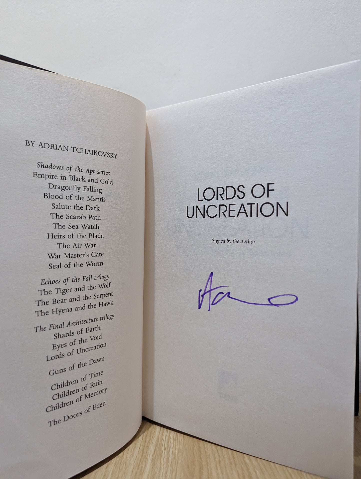 Lords of Uncreation: The Final Architecture 3 (Signed First Edition)