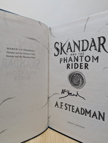 Skandar and the Unicorn Thief; Skandar and the Phantom Rider; Skandar and the Chaos Trials; Skandar and the Skeleton Curse (Signed First Edition Set with sprayed edges)