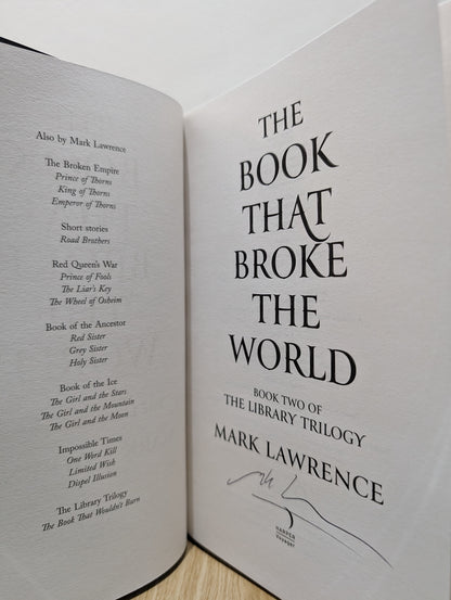 The Library Trilogy 1-2: The Book That Wouldn't Burn; The Book That Broke the World(Signed First Edition Set)