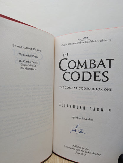 The Combat Codes; Grievar's Blood (Signed Numbered First Edition with sprayed edges)