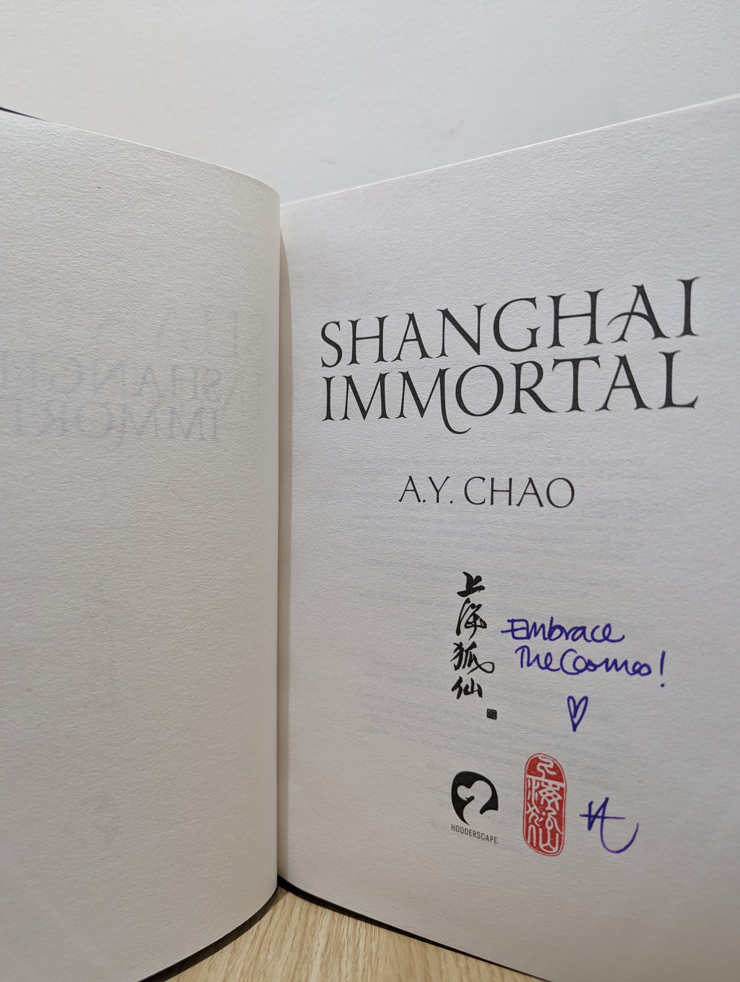 Shanghai Immortal: A richly told debut fantasy novel set in Jazz Age Shanghai (Signed First Edition)