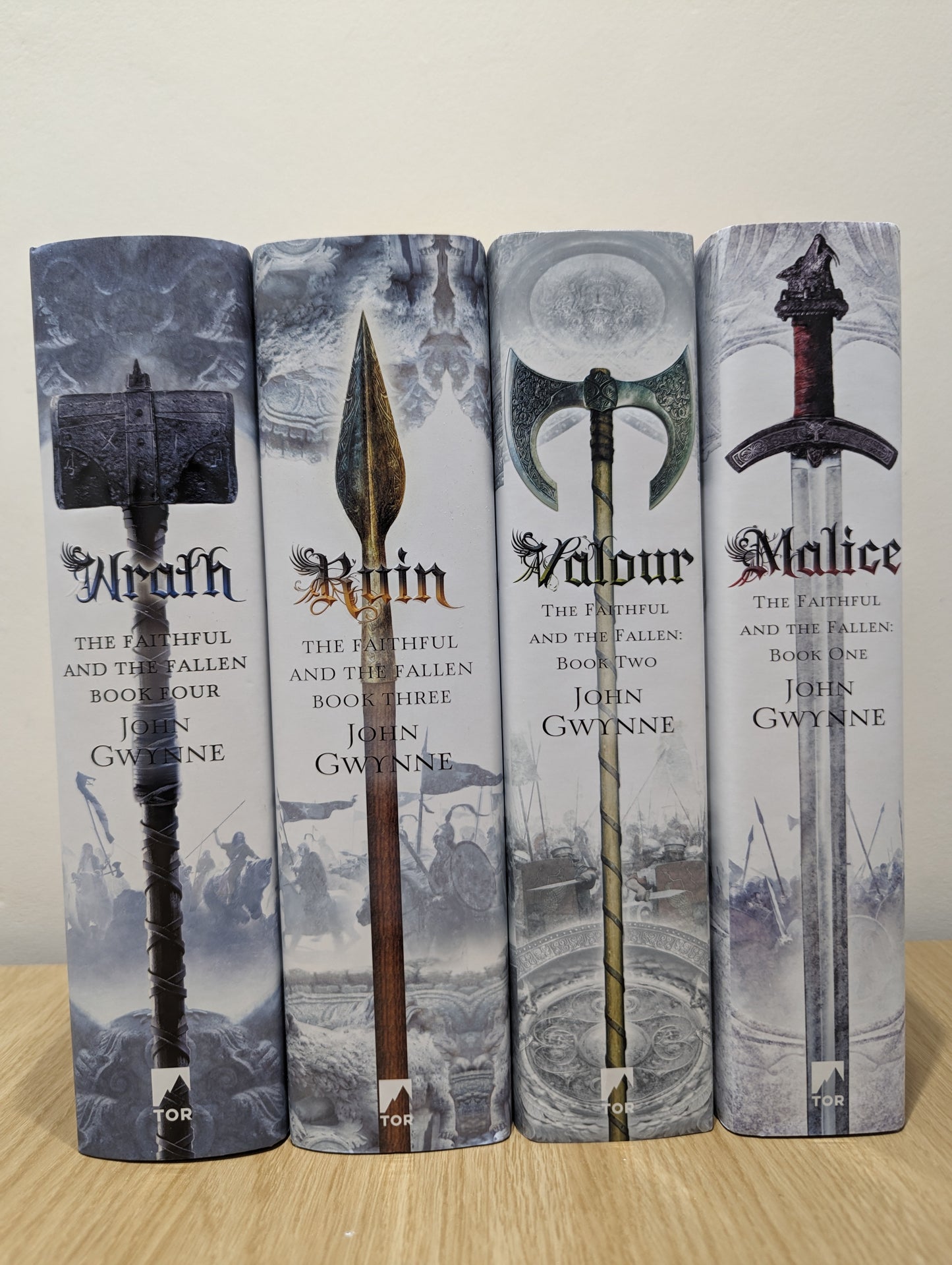 Malice; Valour; Ruin; Wrath: The Faithful and the Fallen book 1-4 (Signed Numbered Edition with sprayed edges)