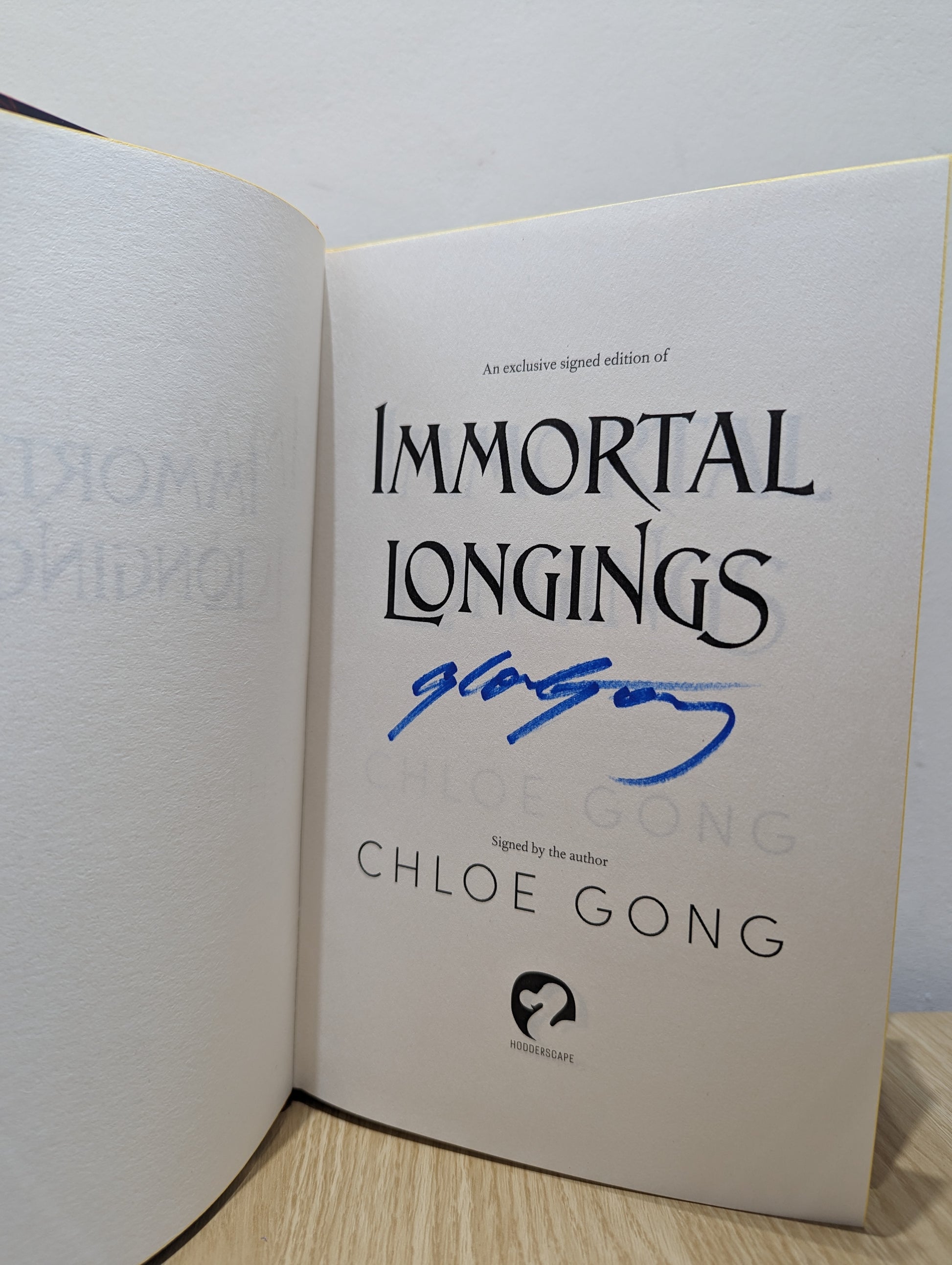 Immortal Longings (Flesh and False Gods 1) (Signed First Edition with sprayed edges)