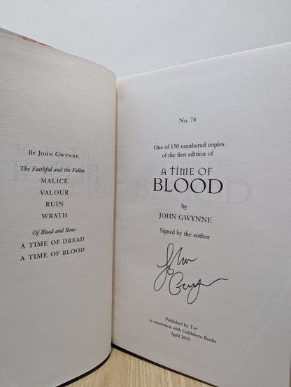 Of Blood and Bone 1-3: A Time of Dread; A Time of Blood; A Time of Courage (Signed Numbered First Edition)