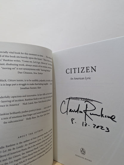 American Lyric trilog: Don't Let Me Be Lonely; Citizen; Just Us. AND Plot (Signed Dated Edition)