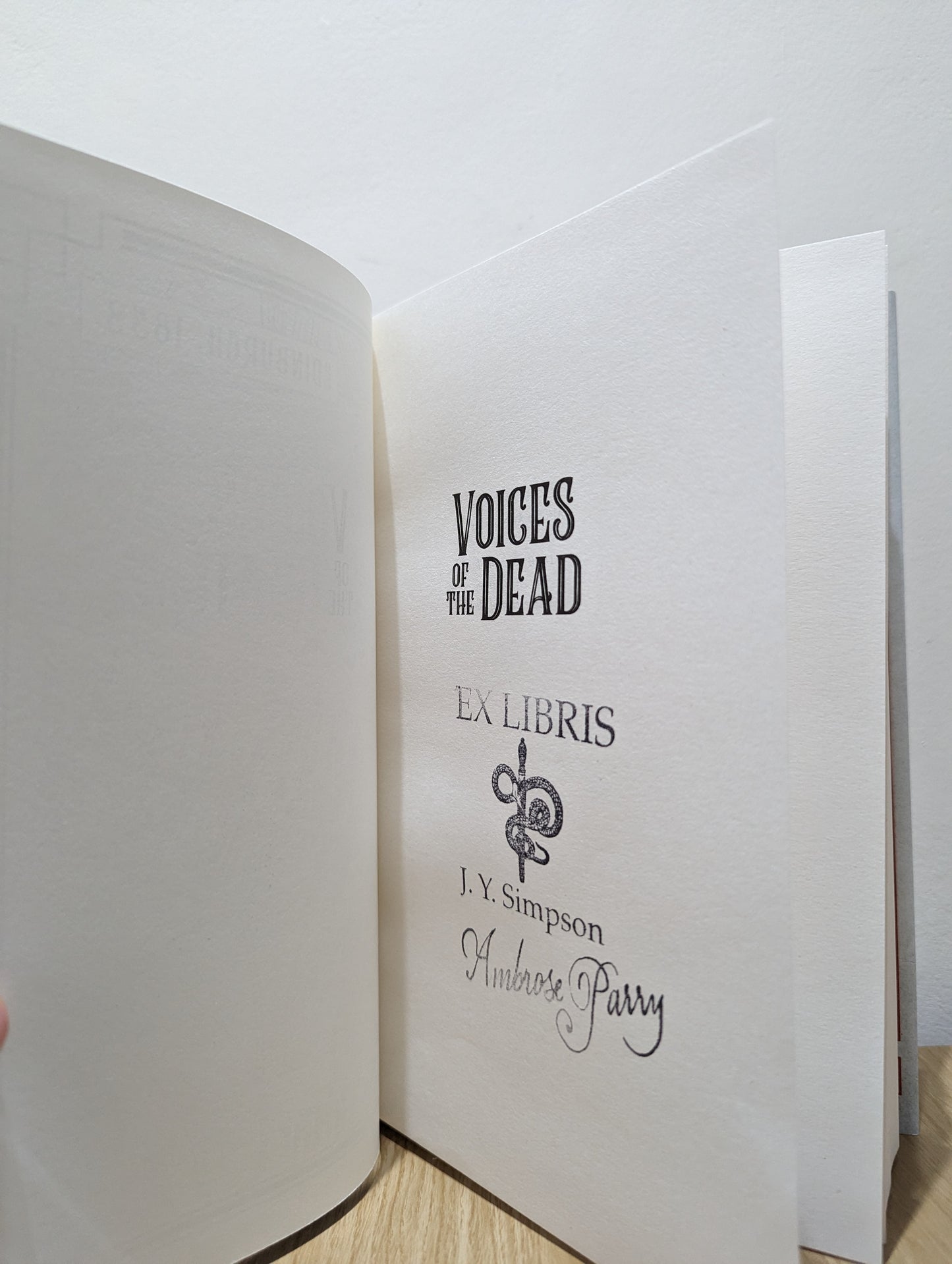 Voices of the Dead: Ambrose Parry: 4 (A Raven and Fisher Mystery)(Signed First Edition)