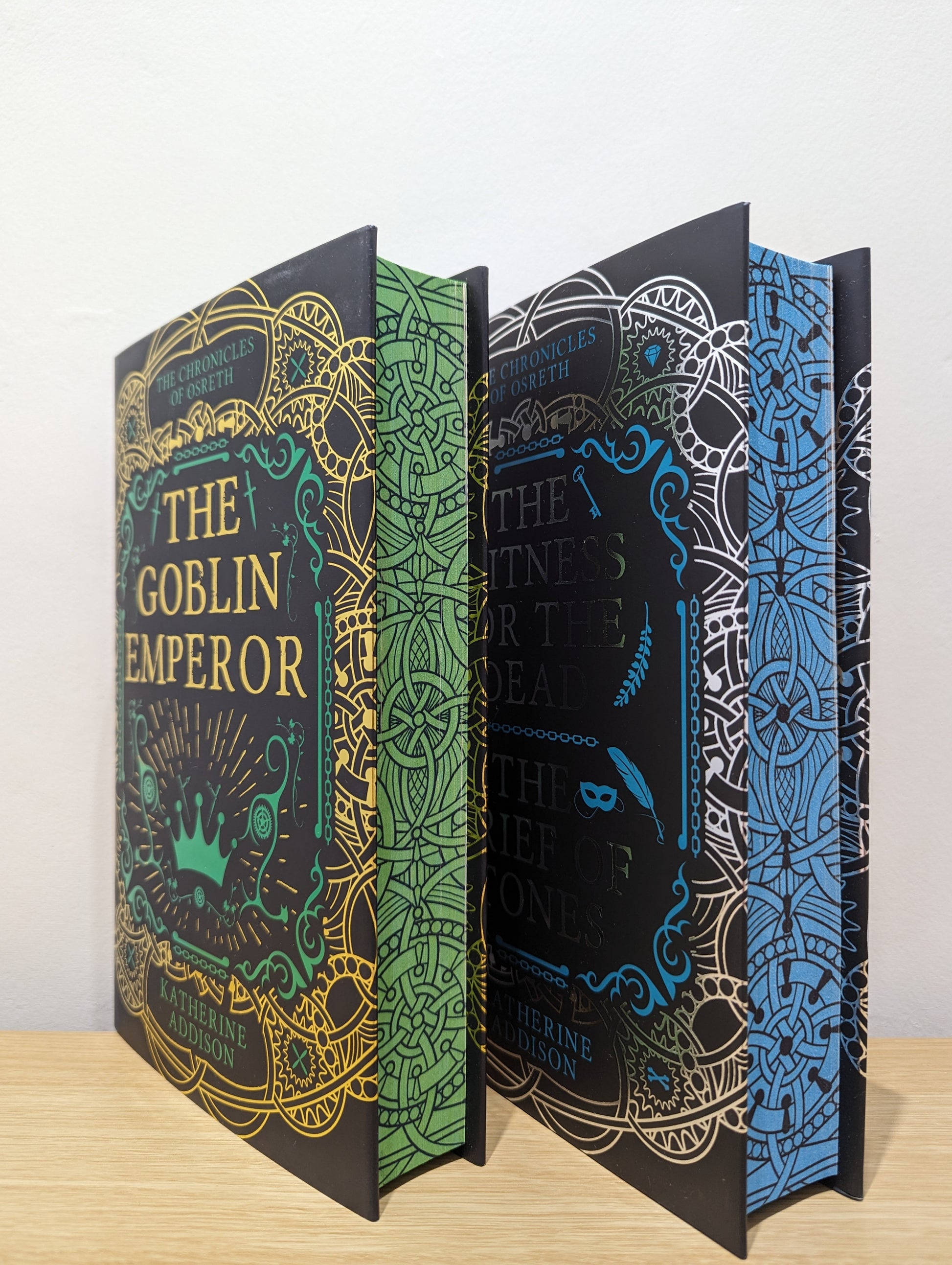 The Goblin Emperor; The Witness for the Dead, The Grief of Stones (Signed Set with sprayed edges)