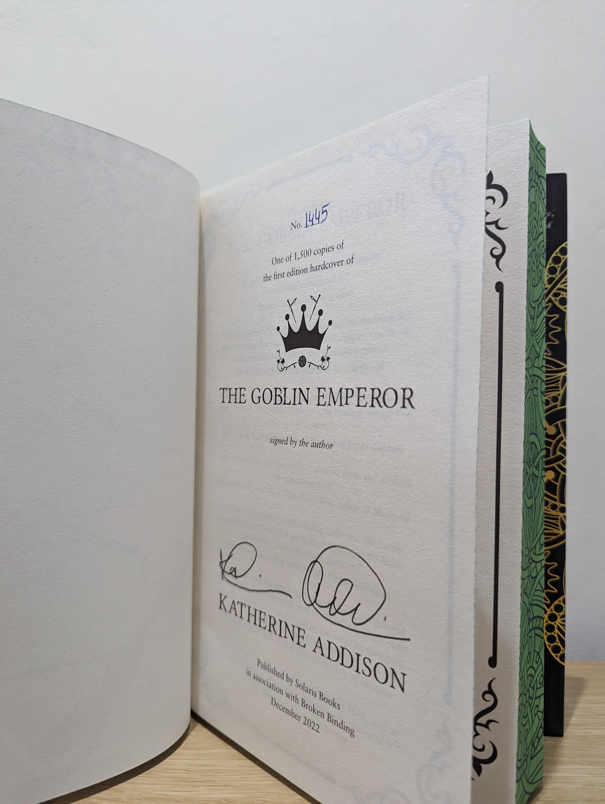 The Goblin Emperor; The Witness for the Dead, The Grief of Stones (Signed Set with sprayed edges)