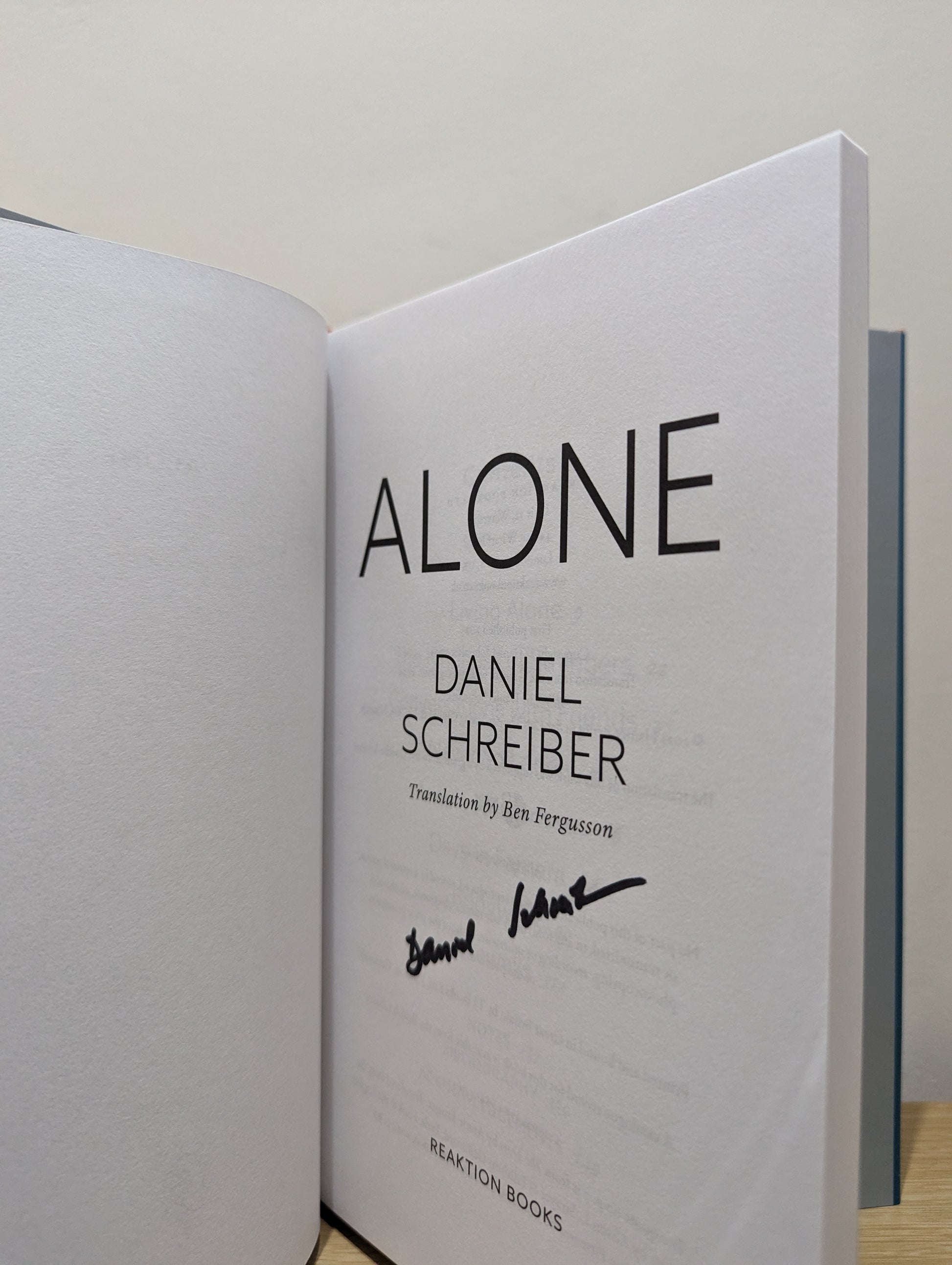 Alone: Reflections on Solitary Living (Signed First Edition)