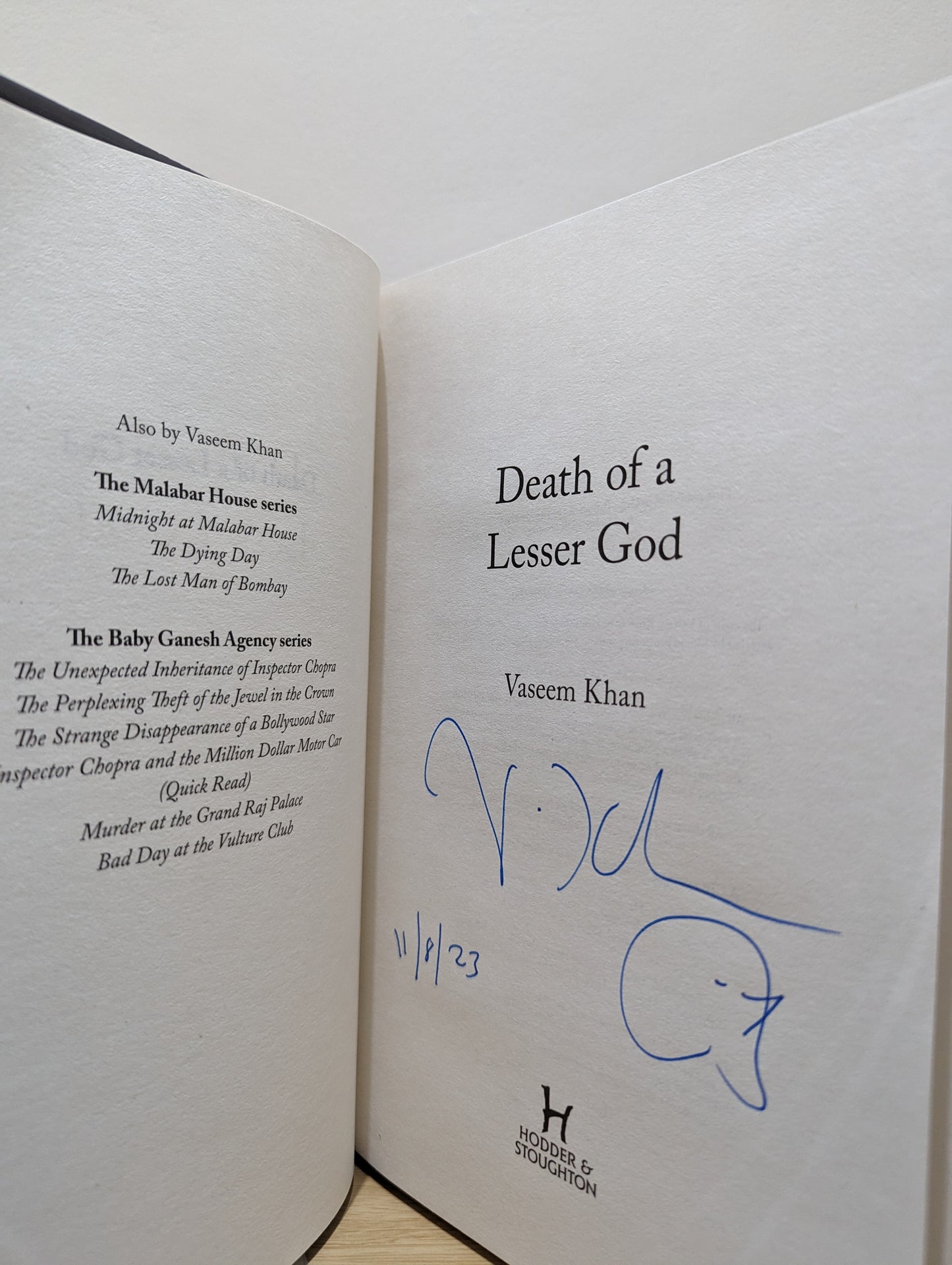 Death of a Lesser God (Malabar House) (Signed First Edition)