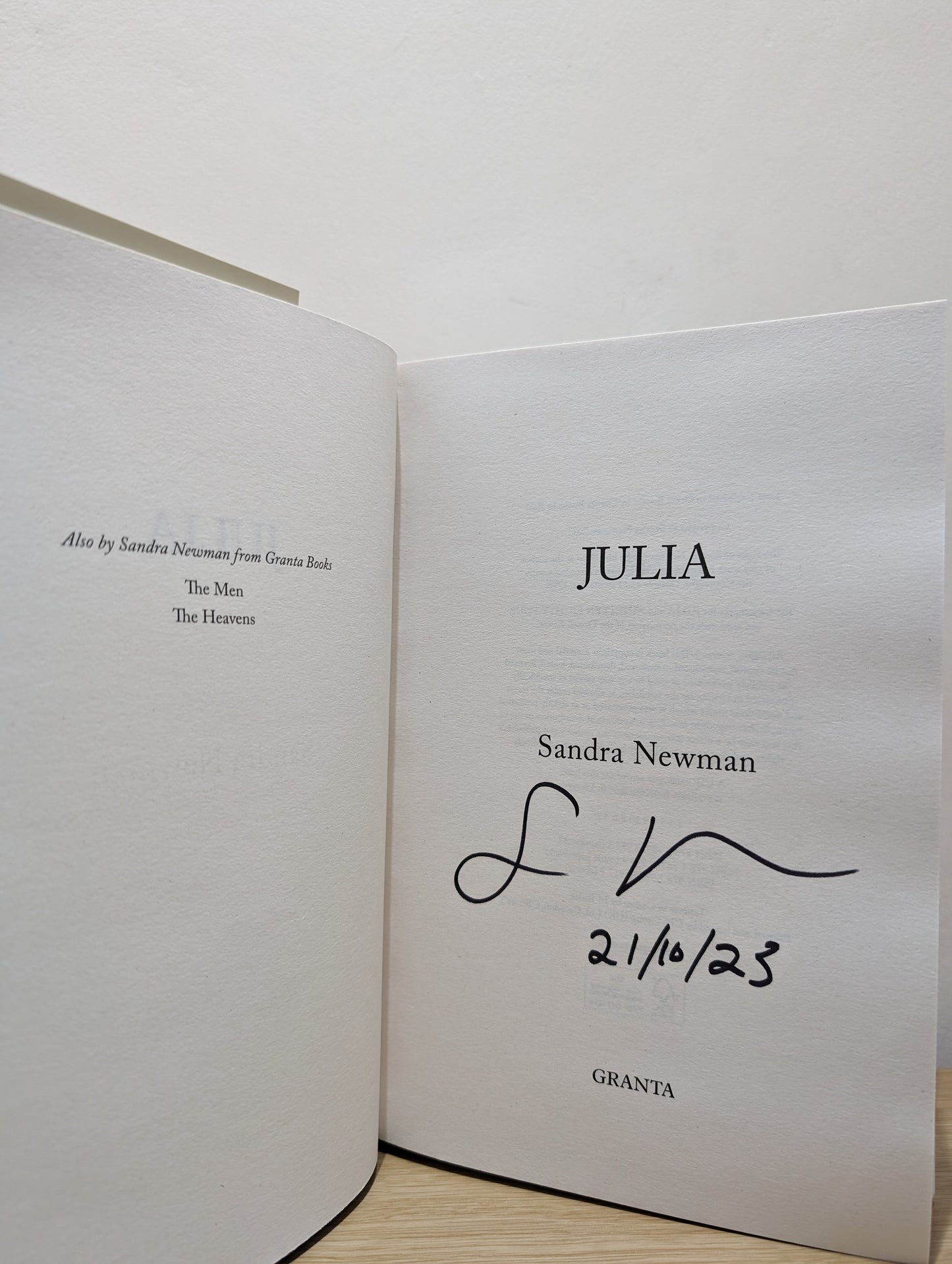 Julia (Signed Dated First Edition)