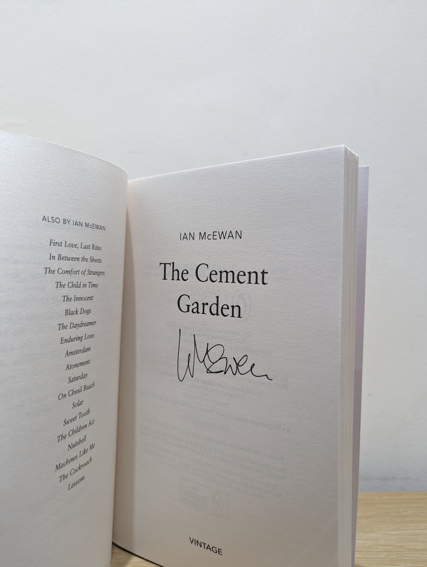 The Cement Garden (Signed to Title Page)