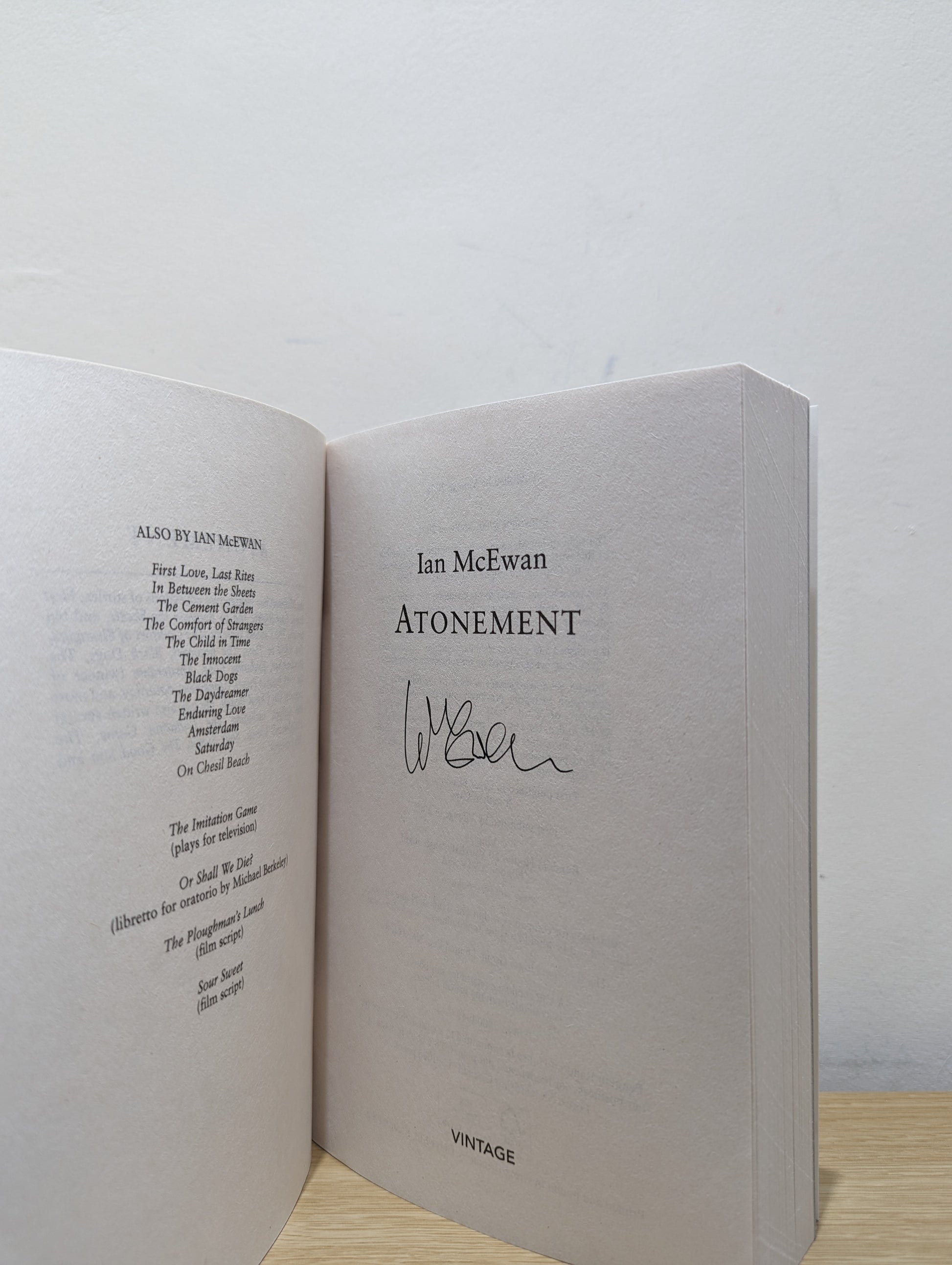 Atonement (Signed to Title Page)