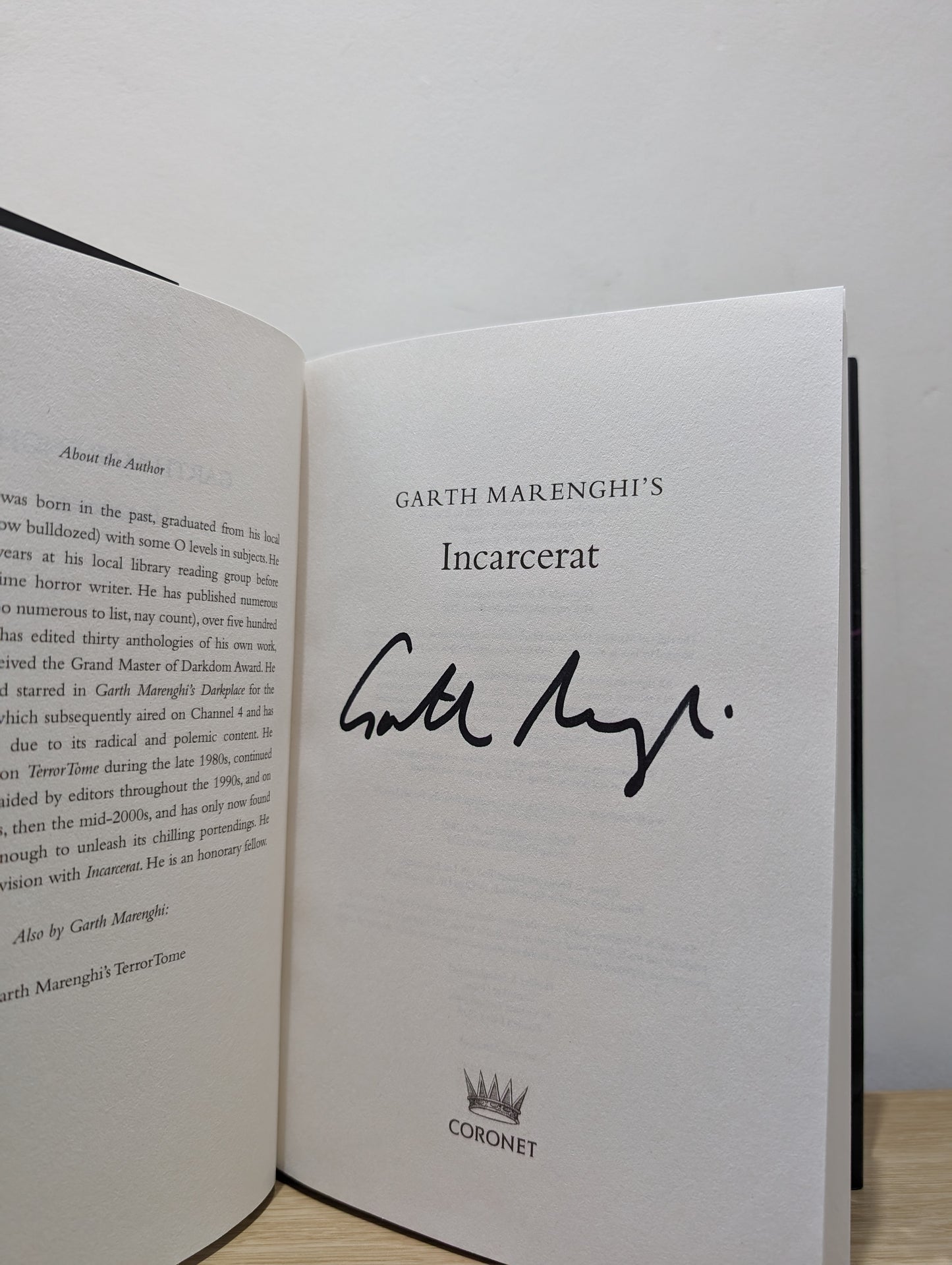 Garth Marenghi's Incarcerat (Signed First Edition)