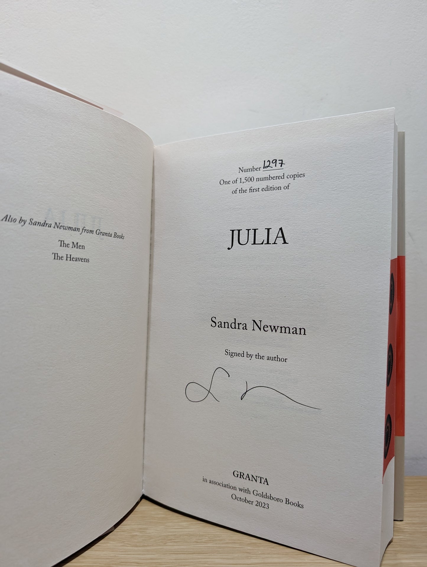 Julia (Signed Numbered First Edition with sprayed edges)