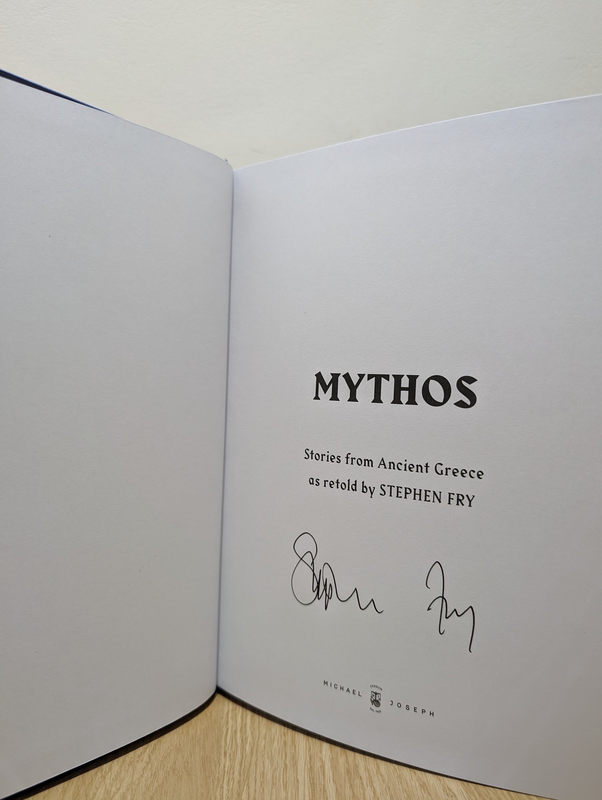 Mythos Illustrated: The Illustrated Story (Signed to Title Page)