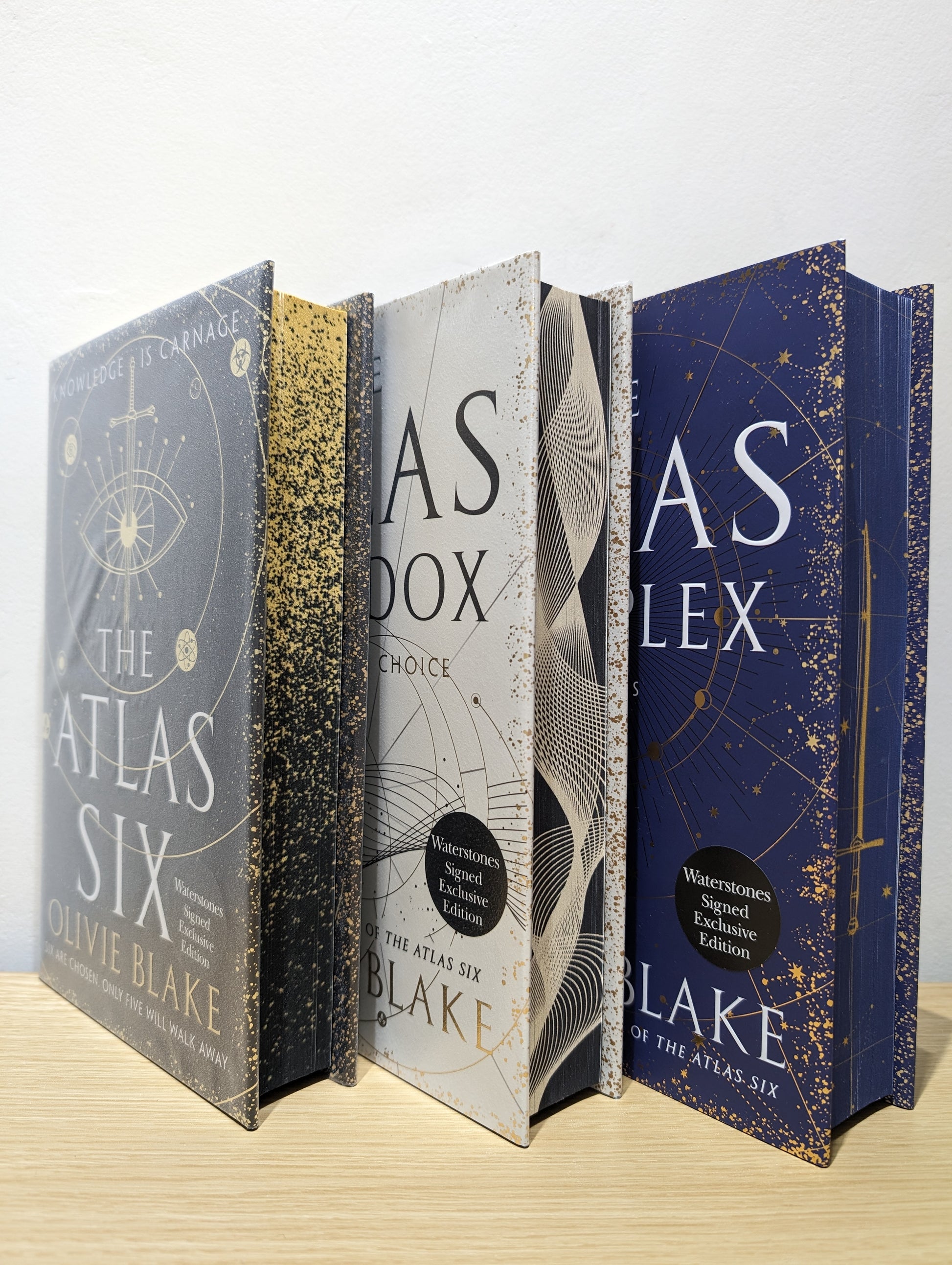 The Atlas Series 1-3: The Atlas Six; The Atlas Paradox; The Atlas Complex (Signed Set with sprayed edges)