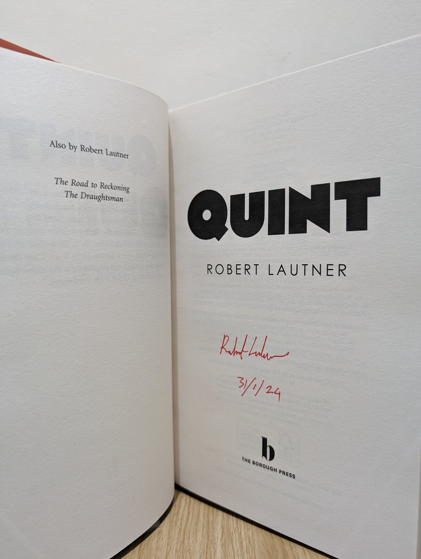 Quint (Signed Dated First Edition)