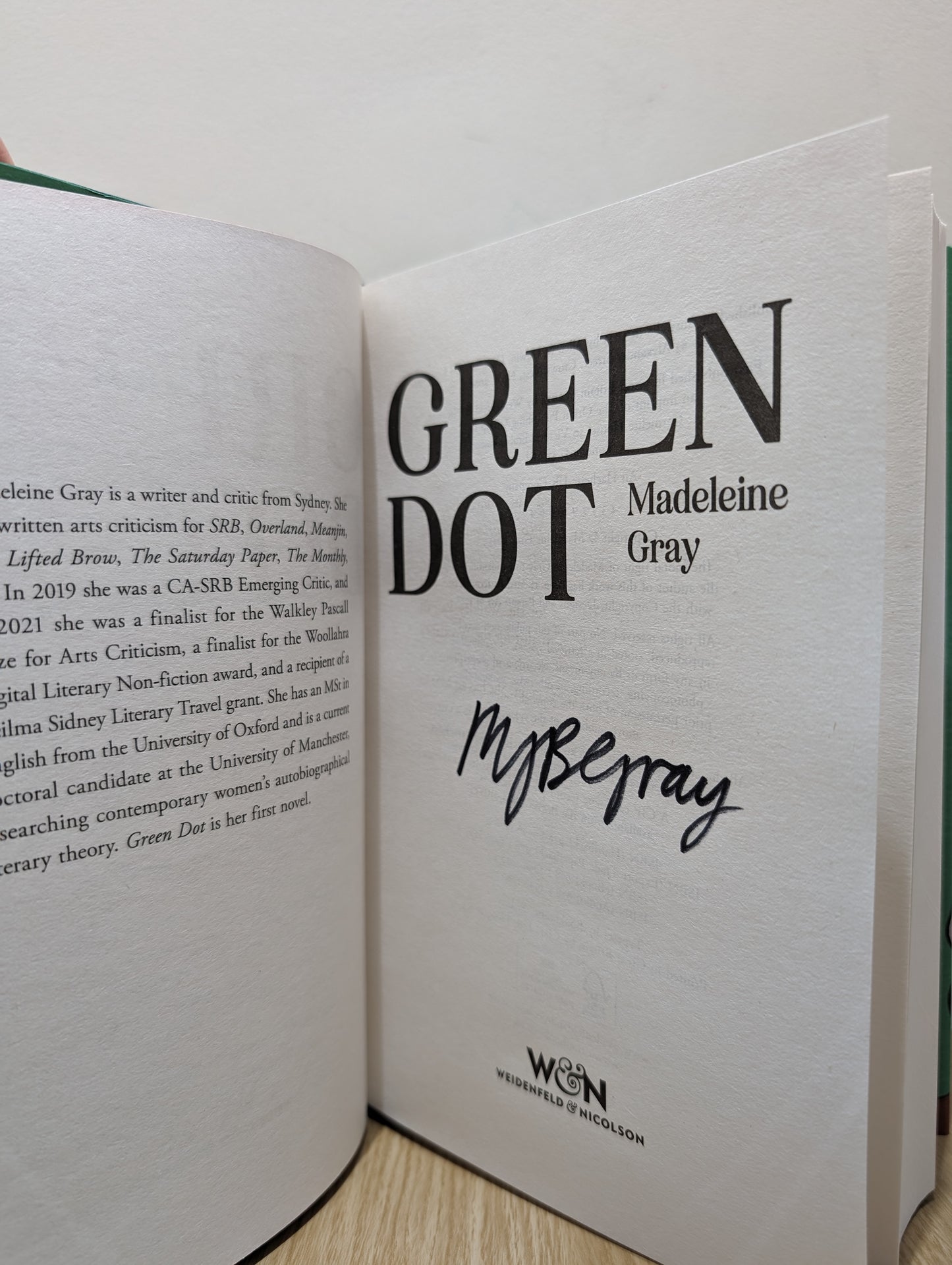 Green Dot: 'One of the best books you will read all year' Elizabeth Day (Signed First Edition)