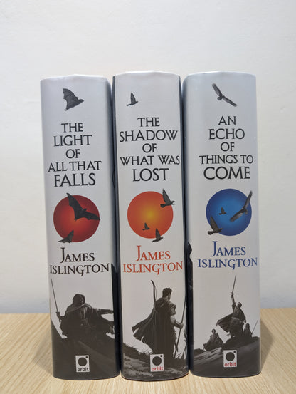 The Licanius Trilogy: The Shadow of What Was Lost; An Echo of Things to Come; The Light of All That Falls (Signed Numbered Set with sprayed edges)