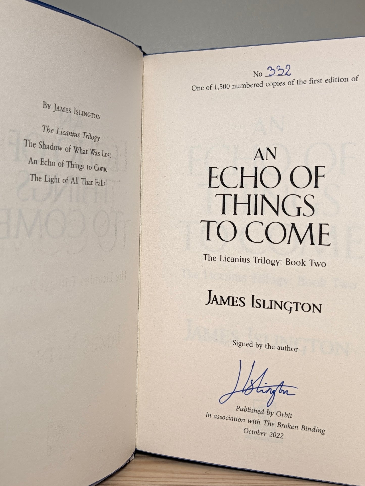 The Licanius Trilogy by James Islington (Signed Numbered with sprayed edges)