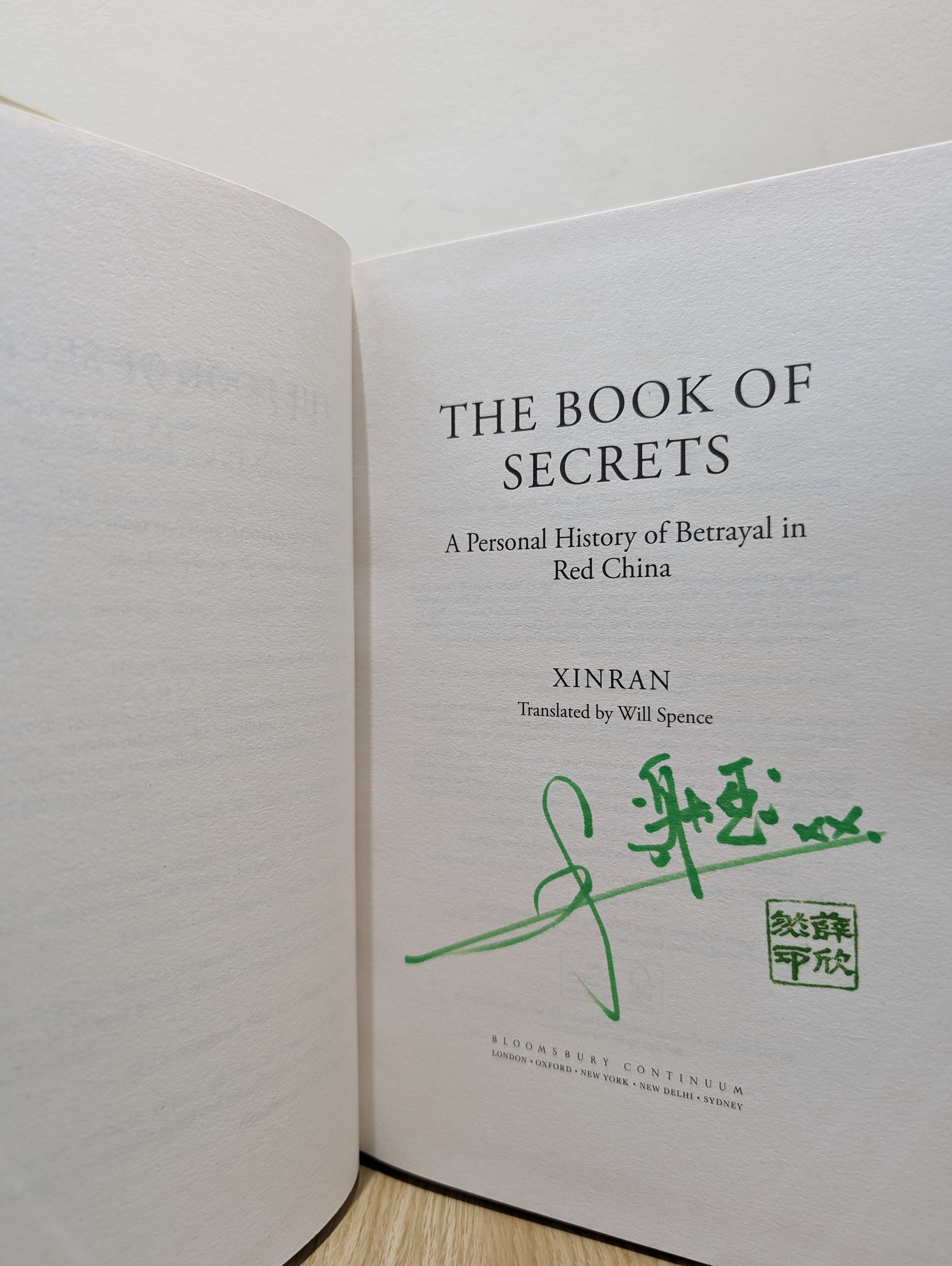 The Book of Secrets: A Personal History of Betrayal in Red China (Signed Stamped First Edition)