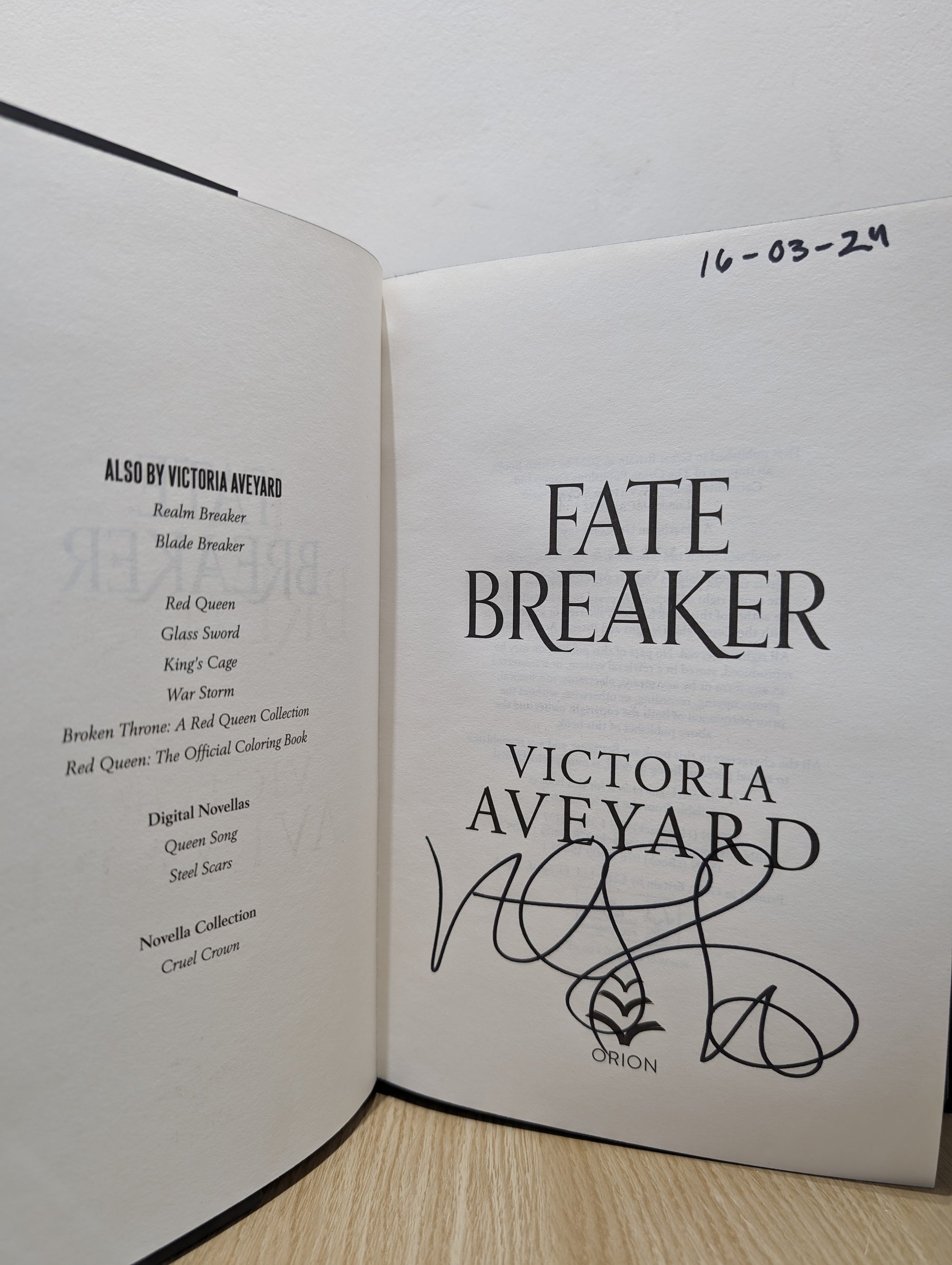 Fate Breaker (Realm Breaker 3) (Signed Dated First Edition with sprayed edges)