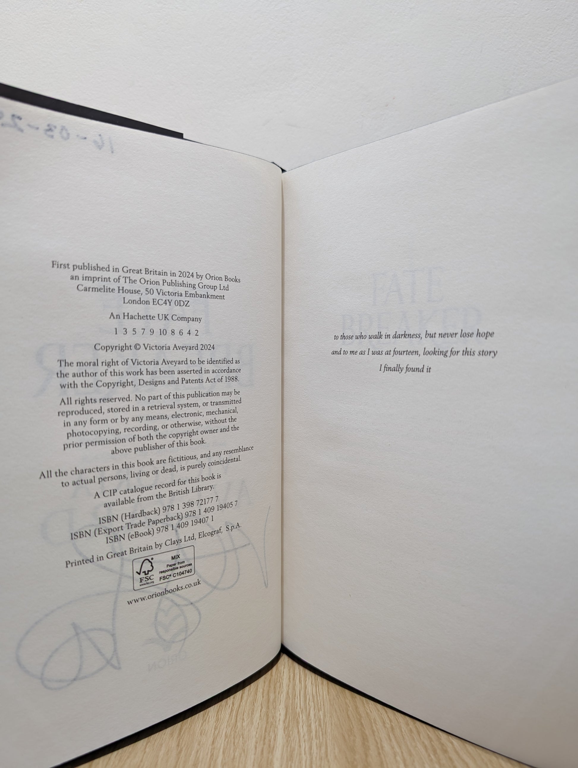 Fate Breaker (Realm Breaker 3) (Signed Dated First Edition with sprayed edges)