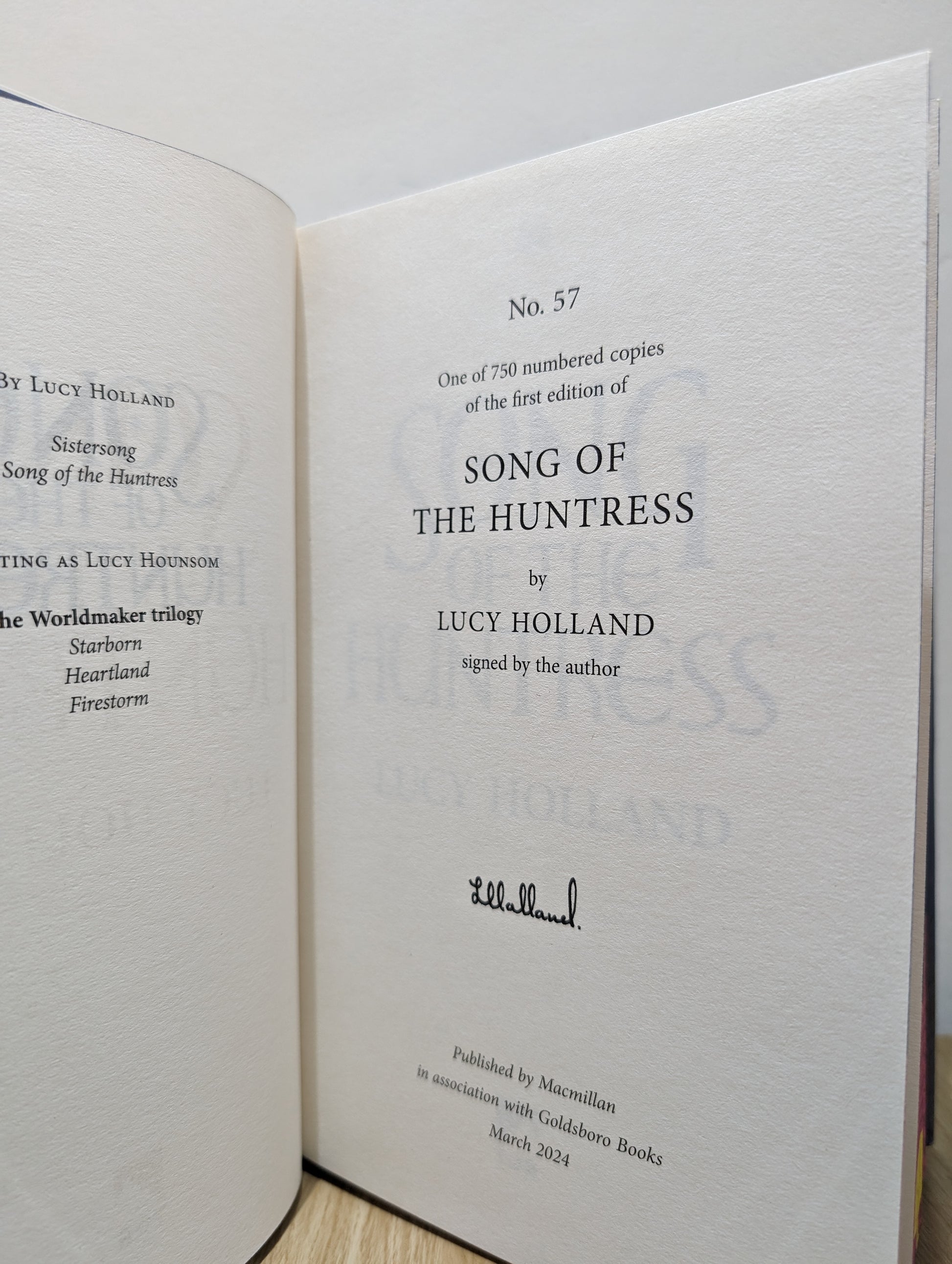 Song of the Huntress (Signed First Edition with sprayed edges)