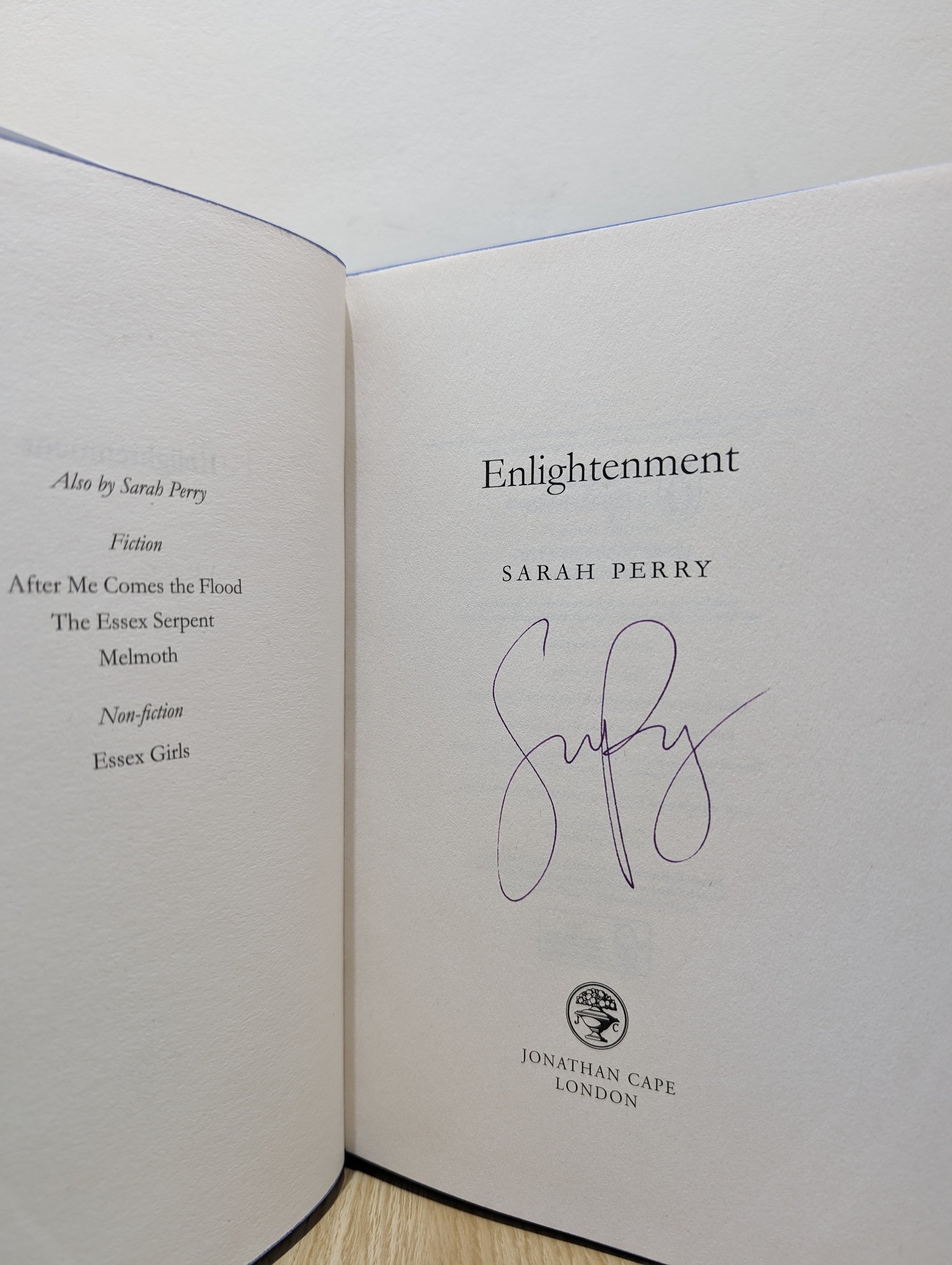 Enlightenment: From the author of The Essex Serpent (Signed First Edition with sprayed edges)