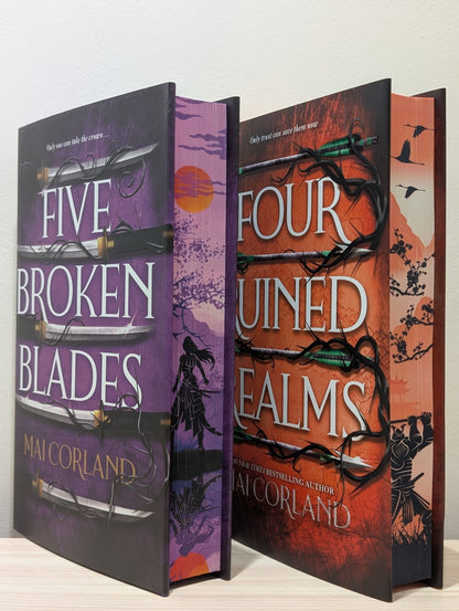 Five Broken Blades; Four Ruined Realms (Signed First Edition with sprayed edges)