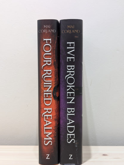 Five Broken Blades; Four Ruined Realms (Signed First Edition with sprayed edges)