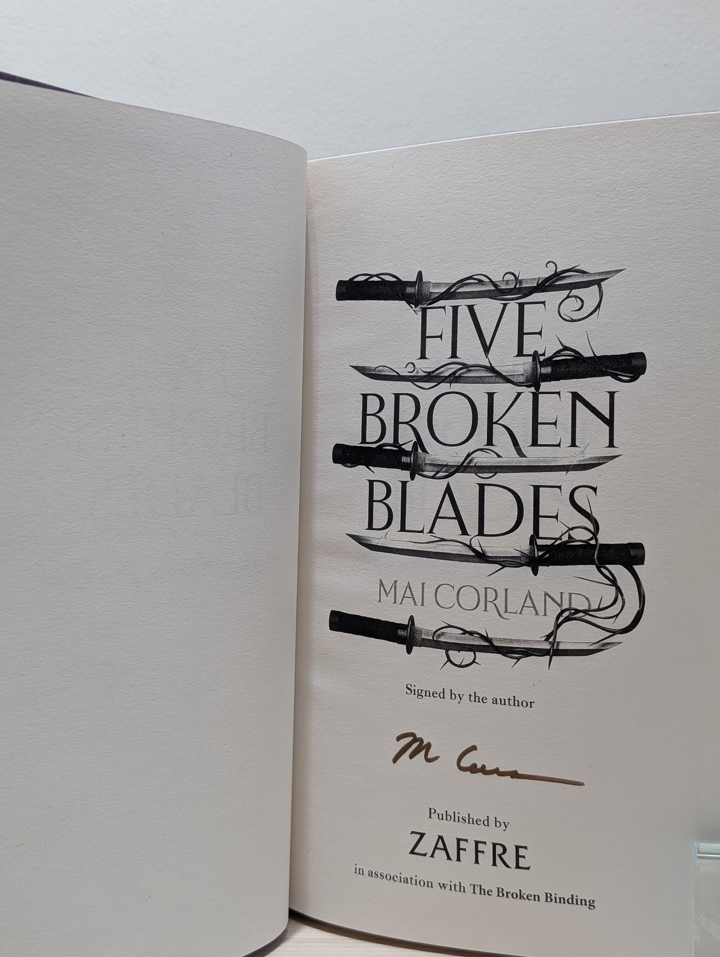 Five Broken Blades; Four Ruined Realms (Signed First Edition with sprayed edges)