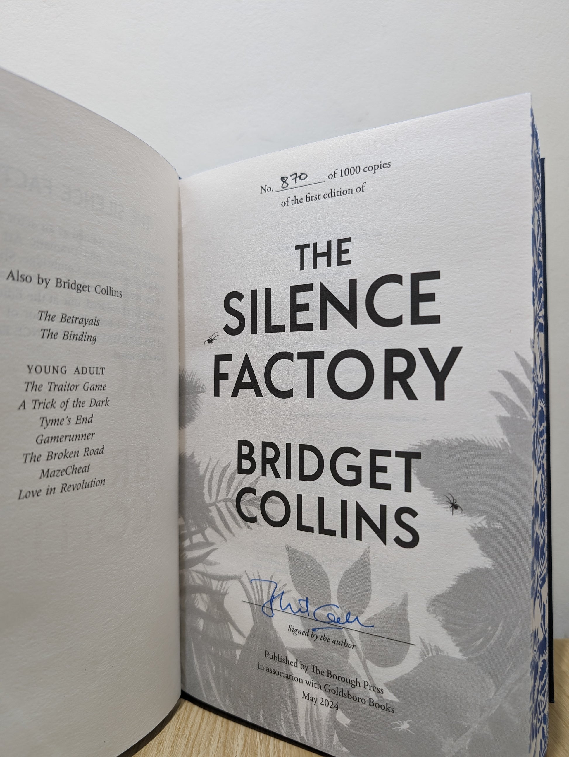 The Silence Factory (Signed Numbered First Edition with sprayed edges)