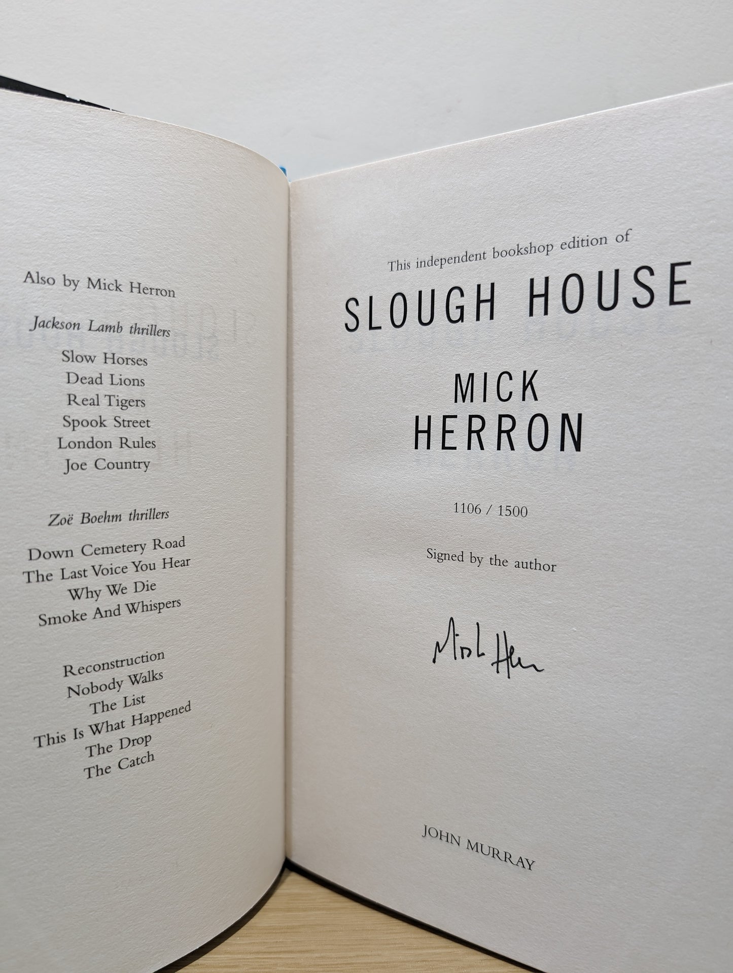 Slough House: Slough House Thriller 7 (Signed Numbered First Edition)