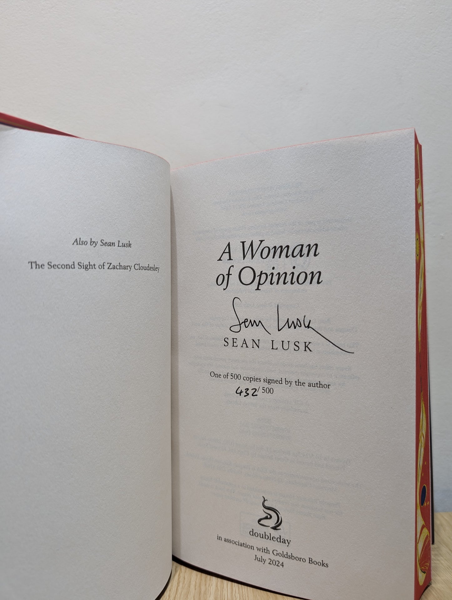 A Woman of Opinion (Signed Numbered First Edition with sprayed edges)