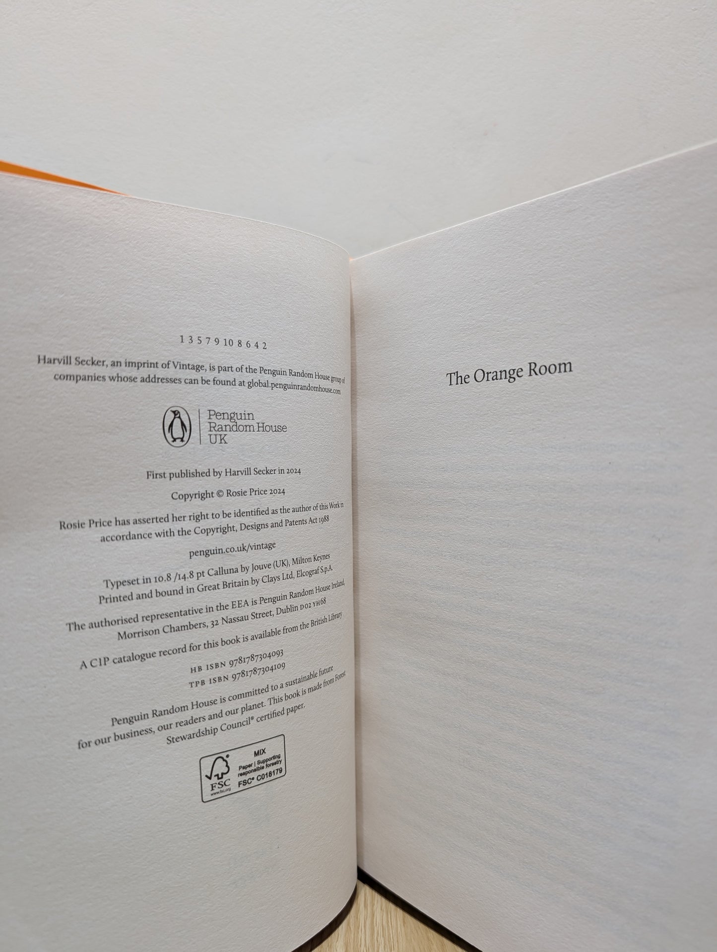 The Orange Room (Signed First Edition)