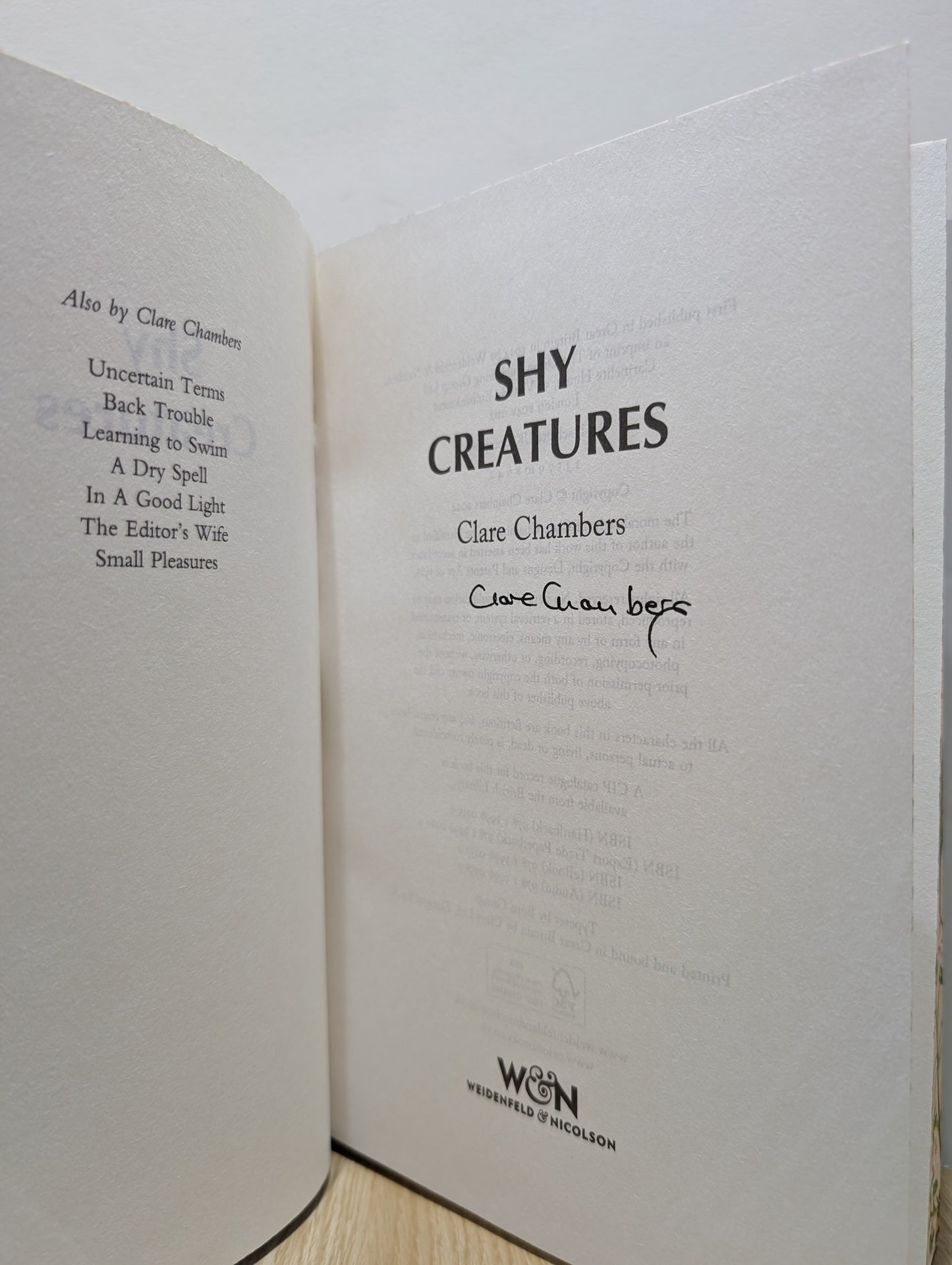 Shy Creatures: From the author of  Small Pleasures (Signed First Edition with sprayed edges)