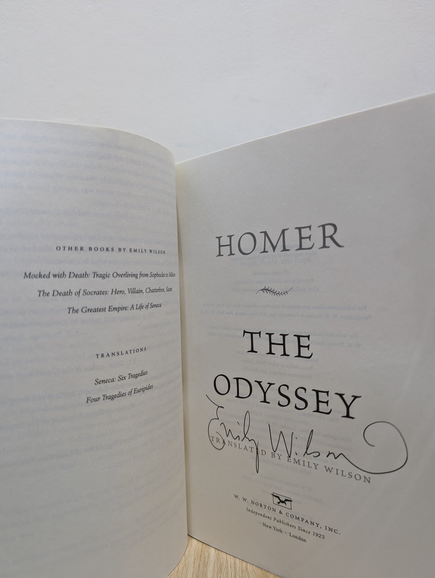 The Odyssey; The Iliad (Signed by translator)