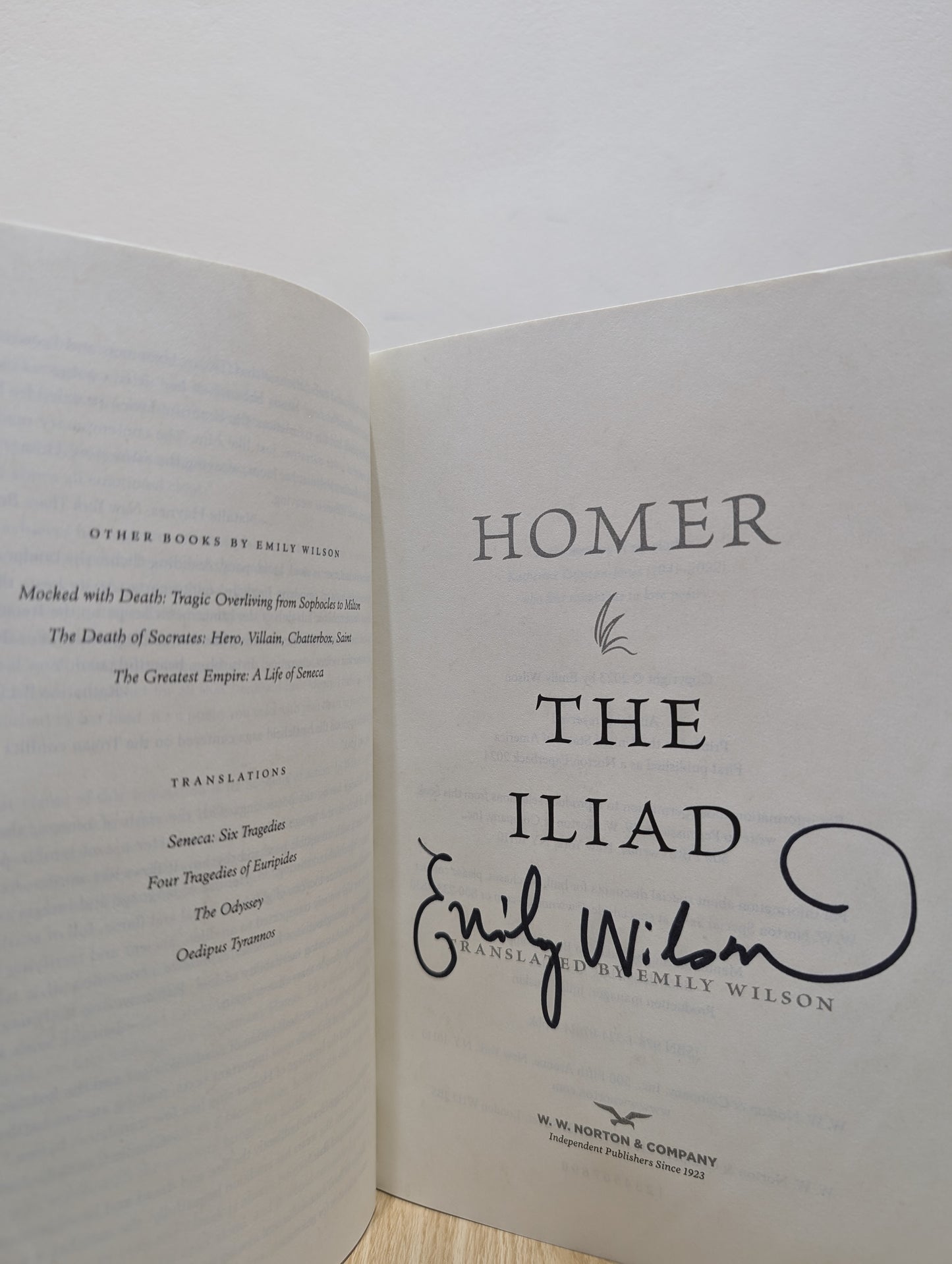 The Odyssey; The Iliad (Signed by translator)