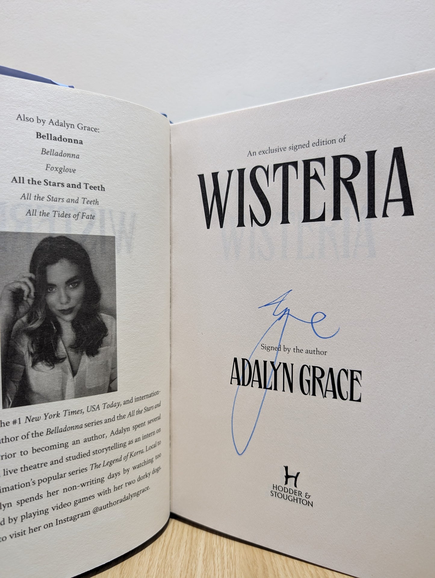 Wisteria: from the  author of Belladonna and Foxglove (Signed First Edition)