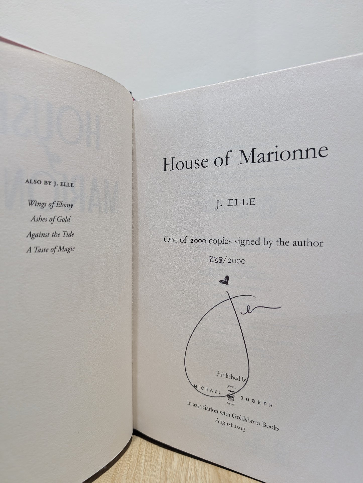 House of Marionne; The Shadow of Perl (Signed First Edition Set  with sprayed edges)