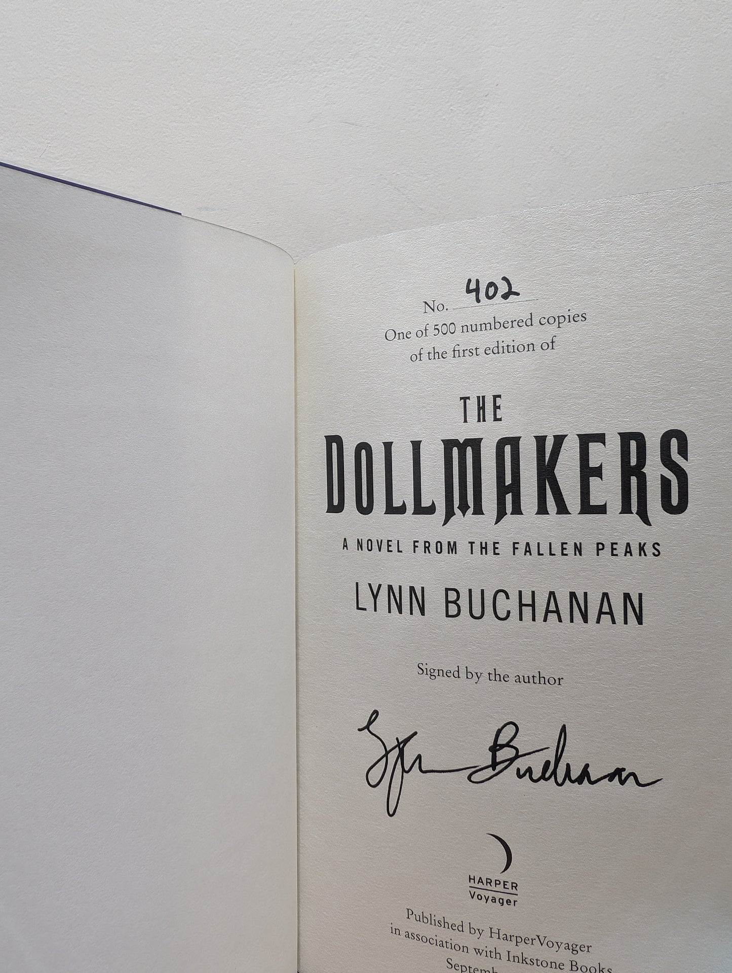 The Dollmakers: Fallen Peaks (Signed Numbered First Edition with sprayed edges)