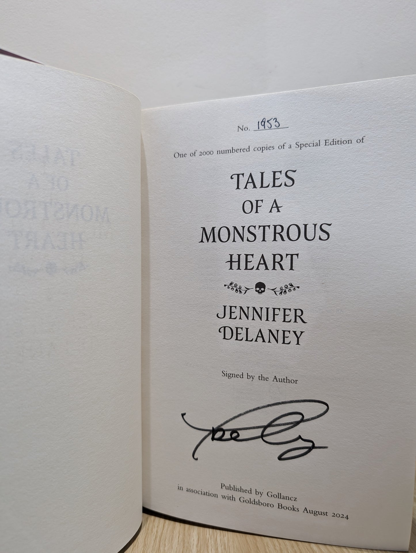 Tales of a Monstrous Heart (Signed First Edition with sprayed edges)