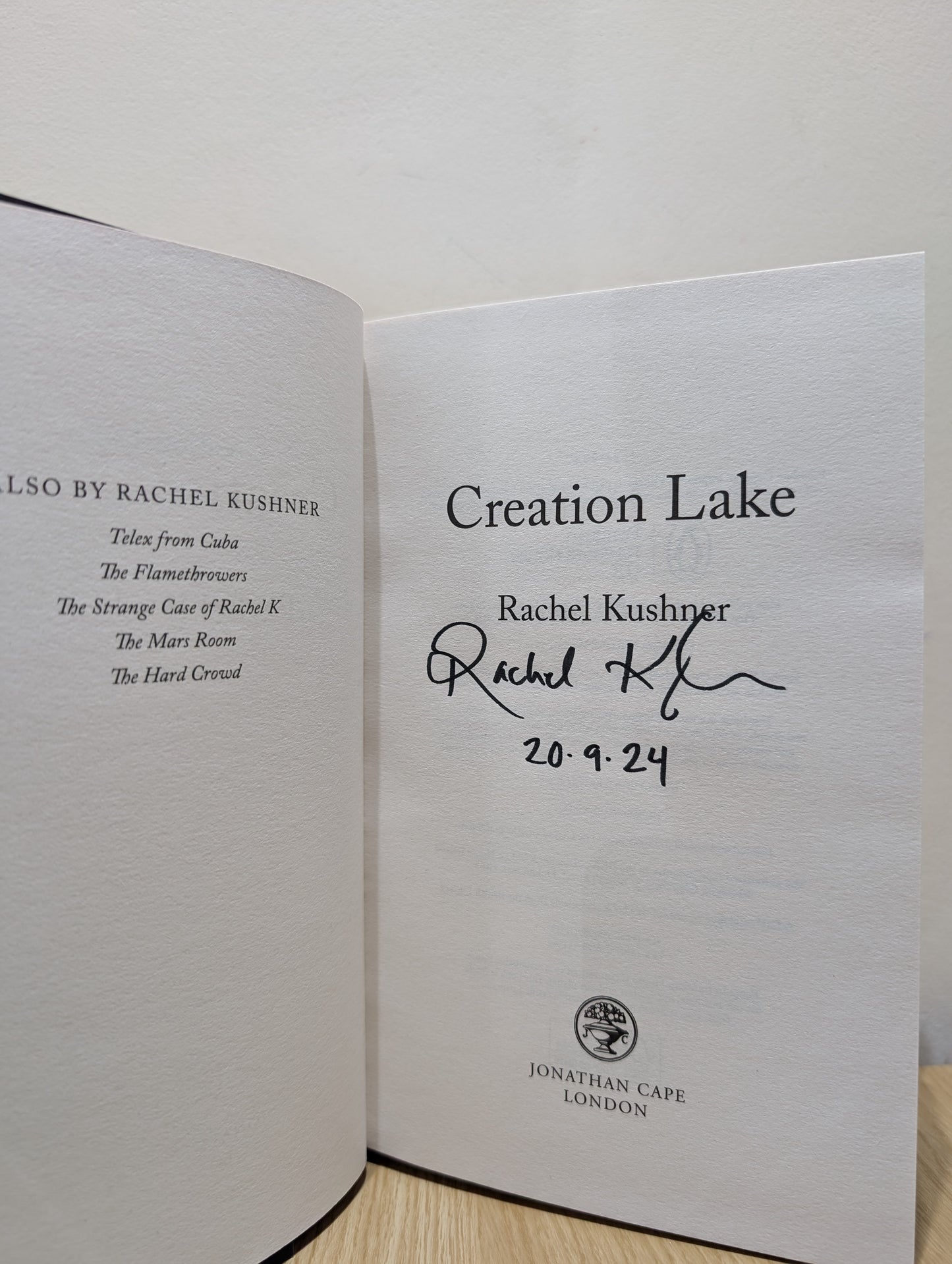 Creation Lake (Signed to Title Page)